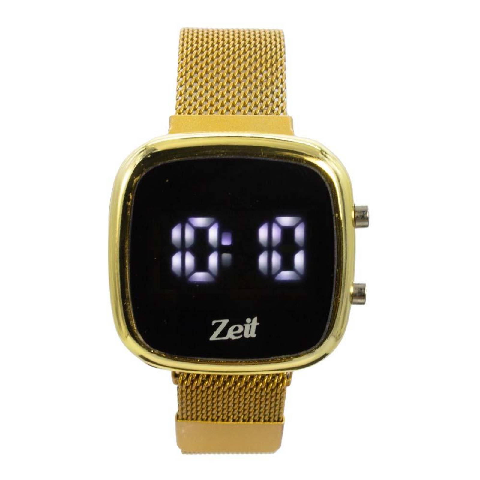 Reloj Digital Zeit Unisex Luz Alarma Cronómetro Dorado –