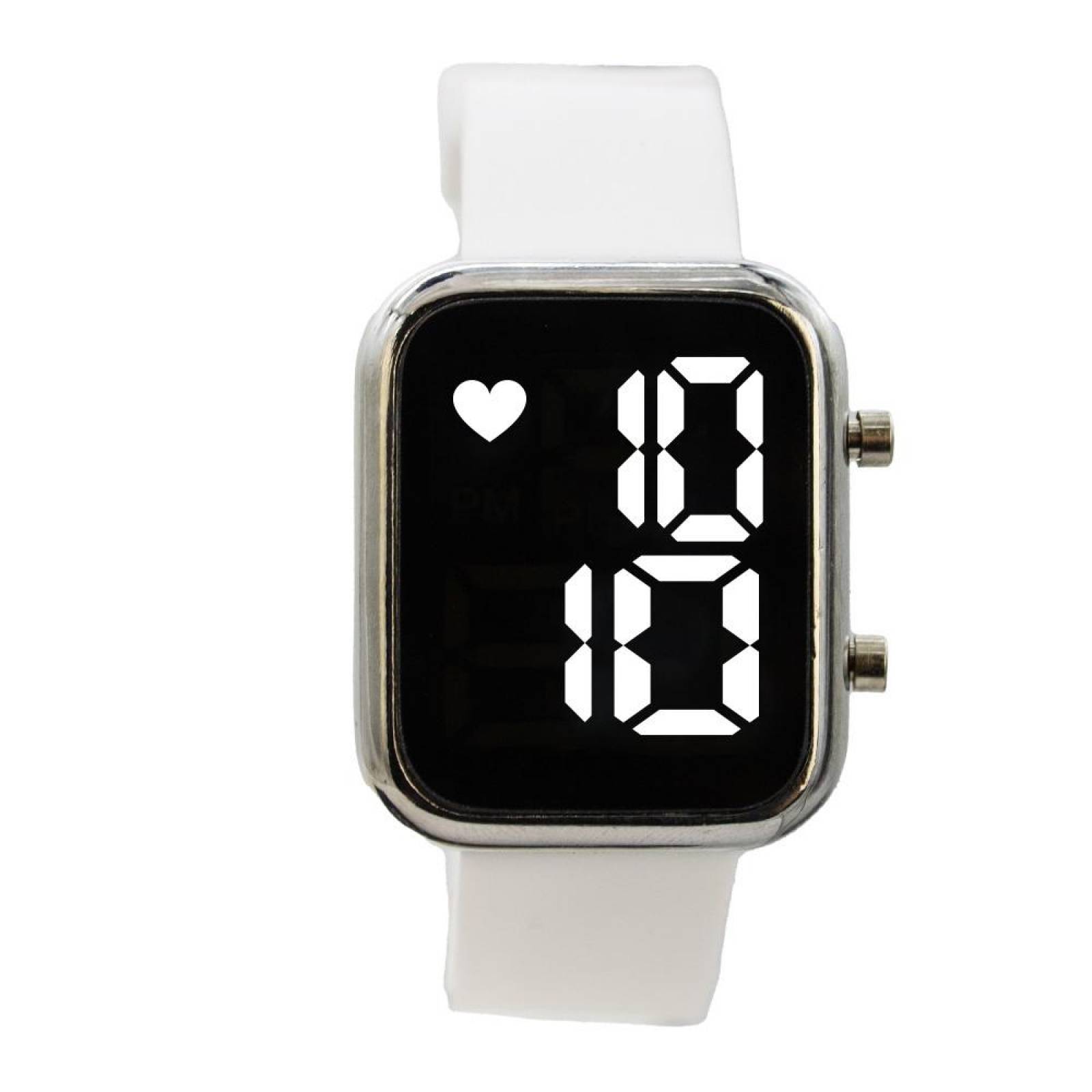 Reloj Digital Zeit Unisex Casual Correa De Silicón Luz Led Blanca Blanco 40mm