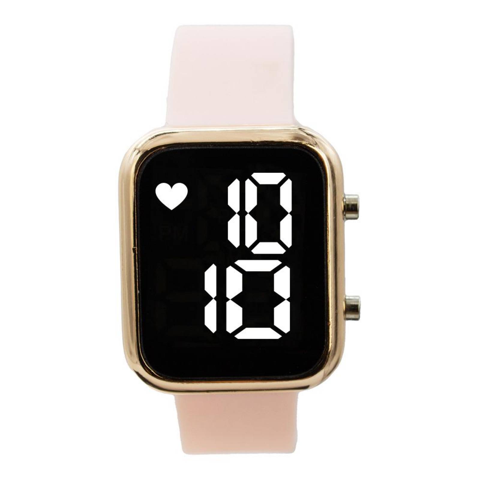 Reloj Digital Zeit Unisex Casual Correa De Silicón Luz Led Blanca Rosa claro 40mm