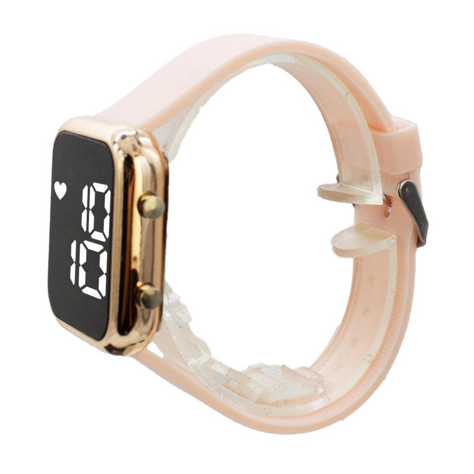 Reloj Digital Zeit Unisex Casual Correa De Silicón Luz Led Blanca Rosa claro 40mm