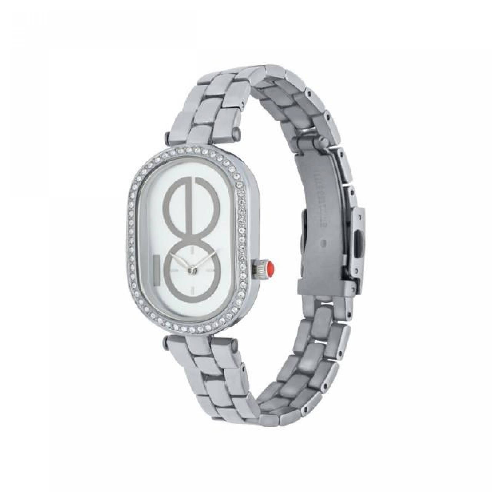 Cloe Reloj Análogo Dama Casual Correa De Acero Inoxidable Caja Ovalada OE2206 Plateado/Silver