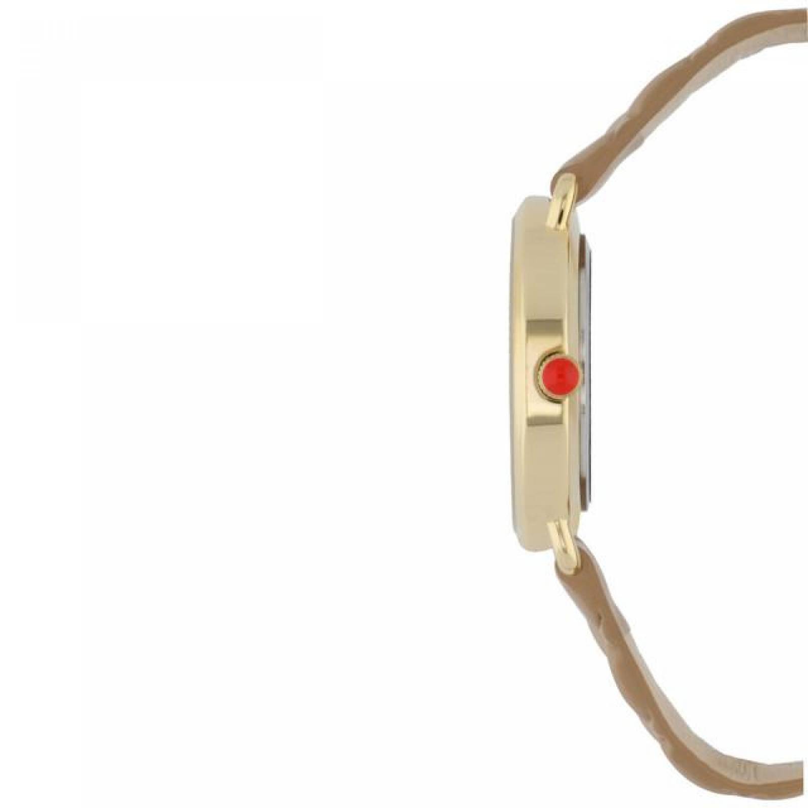 Cloe Reloj Análogo Dama Casual Correa De Piel Genuina Textura OE2210 Beige