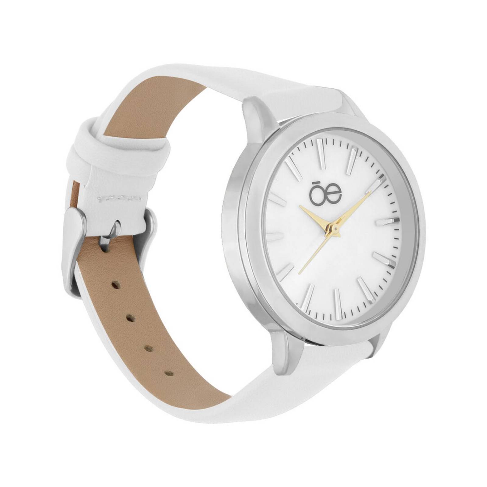 Reloj Análogo Cloe Mujer Nia OE2249-WT Blanco Piel genuina 