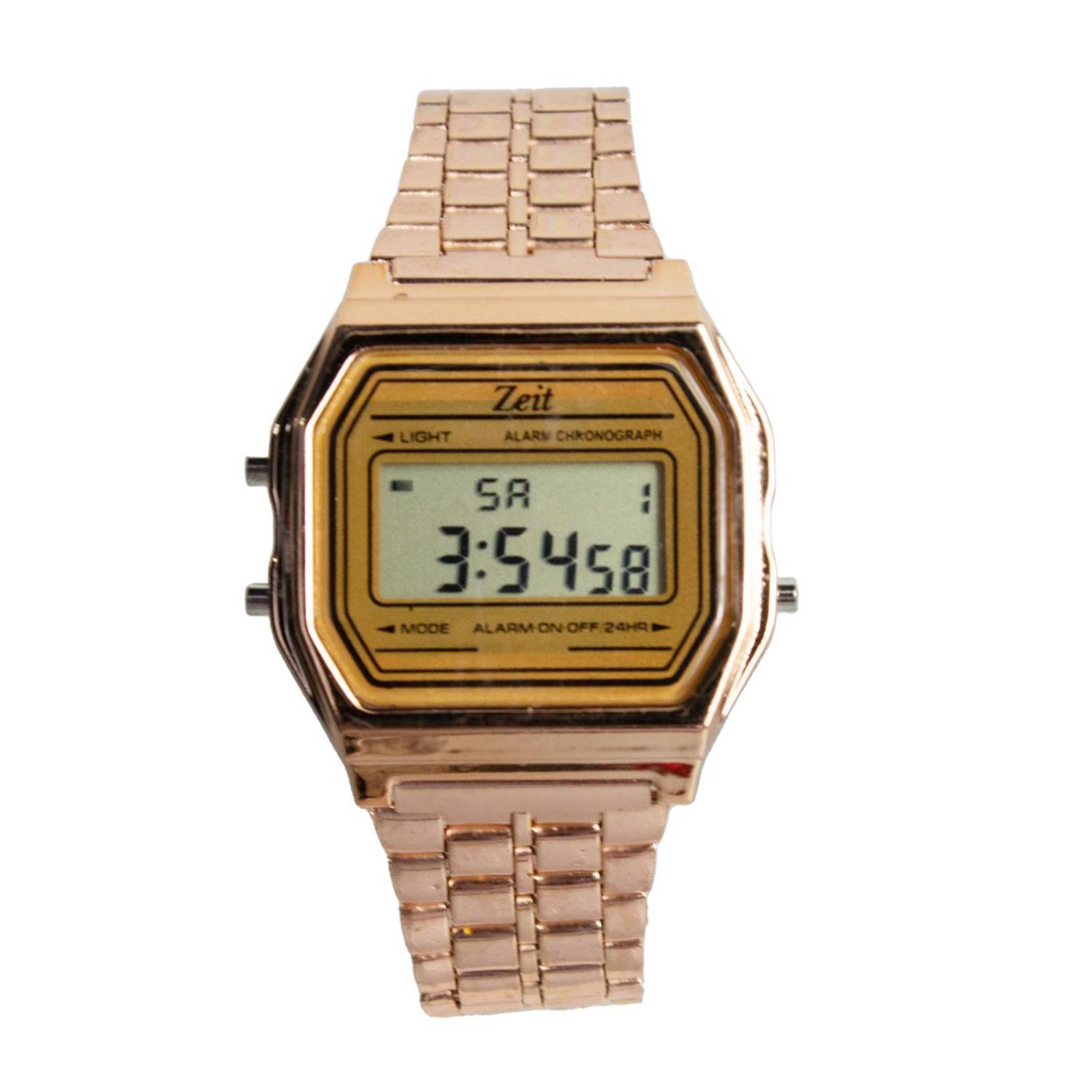 Reloj Digital Zeit Unisex Luz Alarma Cronómetro Oro Rosa