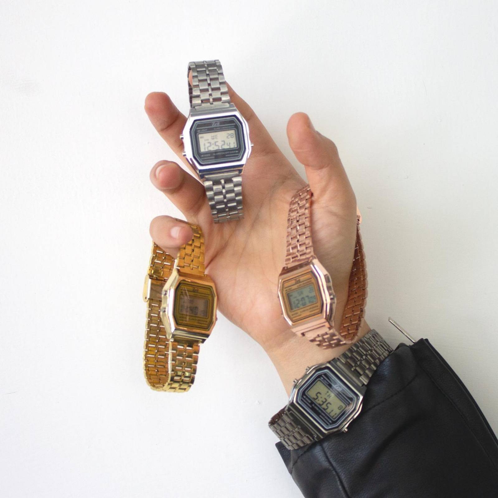 Reloj Digital Zeit Unisex Luz Alarma Cronómetro Oro Rosa