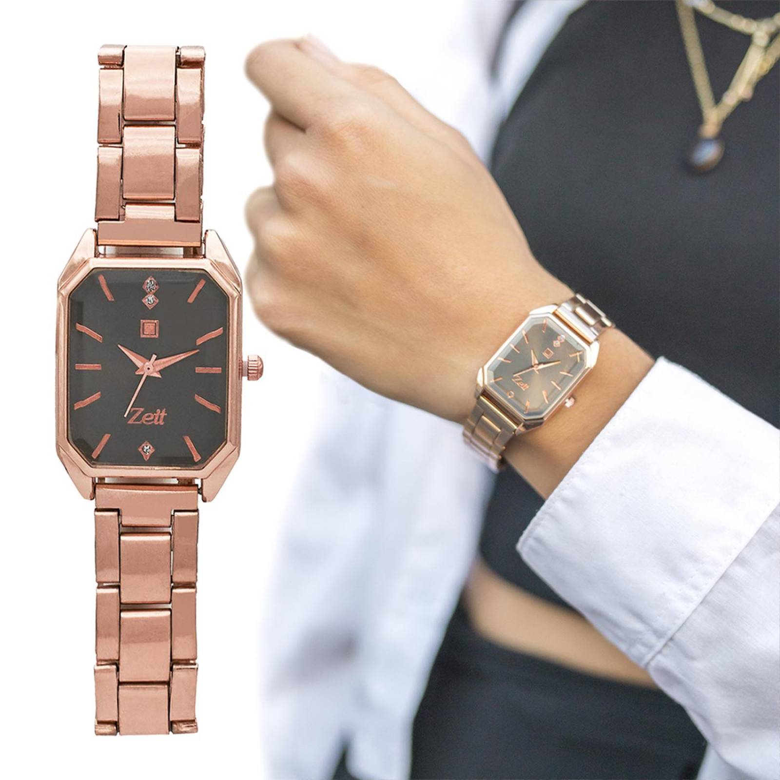 Reloj Análogo Zeit Casual Mujer Metal Negro