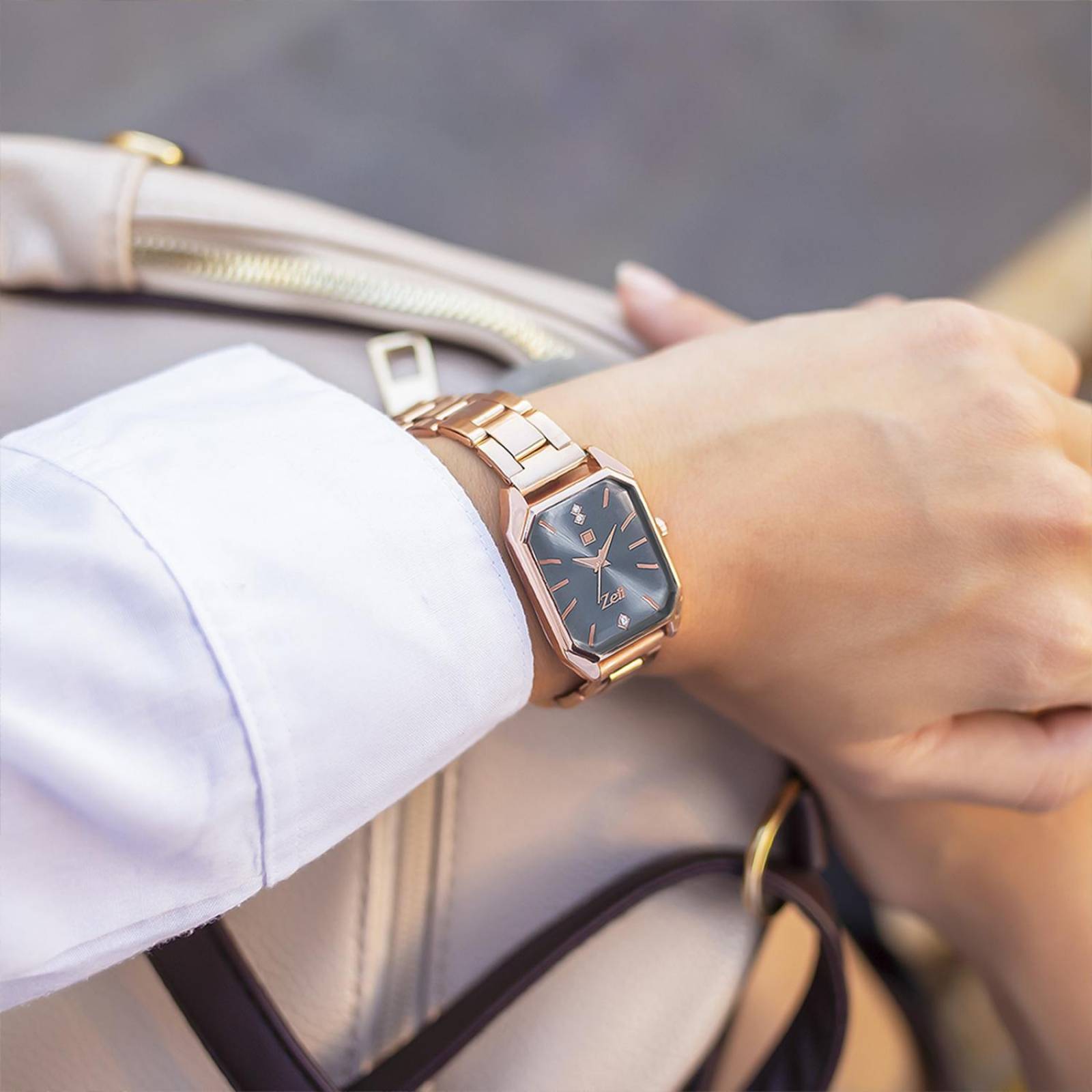 Reloj Análogo Zeit Casual Mujer Metal Negro