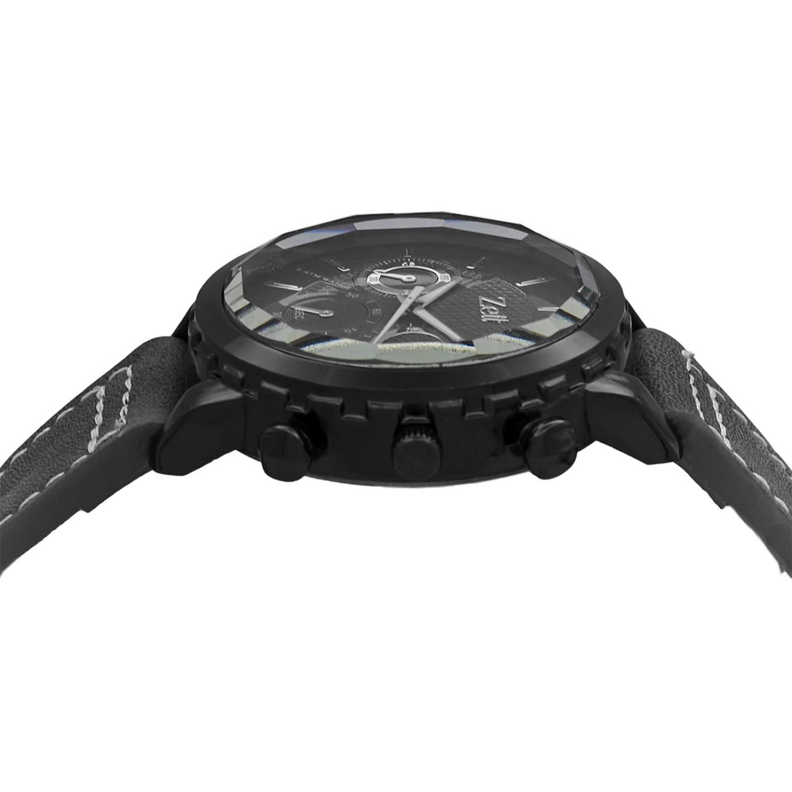 Reloj Análogo Zeit Casual Hombre Tacto Piel Negro