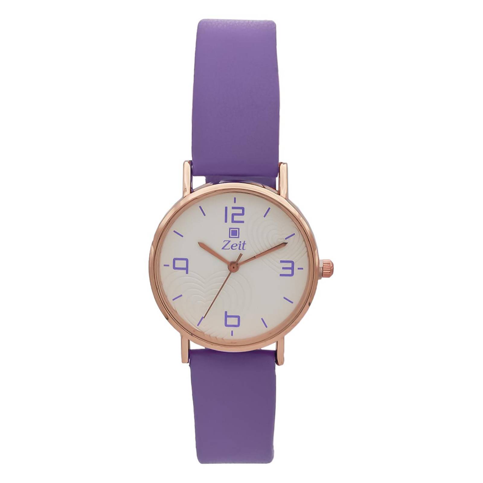 Reloj Análogo Zeit Mujer Tacto Piel Clásico Lila