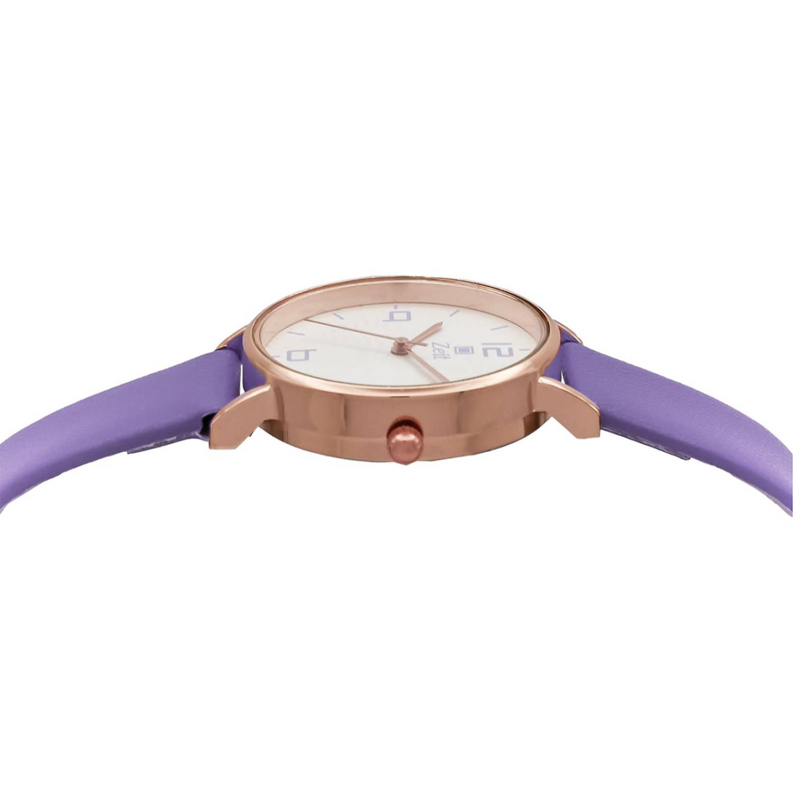 Reloj Análogo Zeit Mujer Tacto Piel Clásico Lila