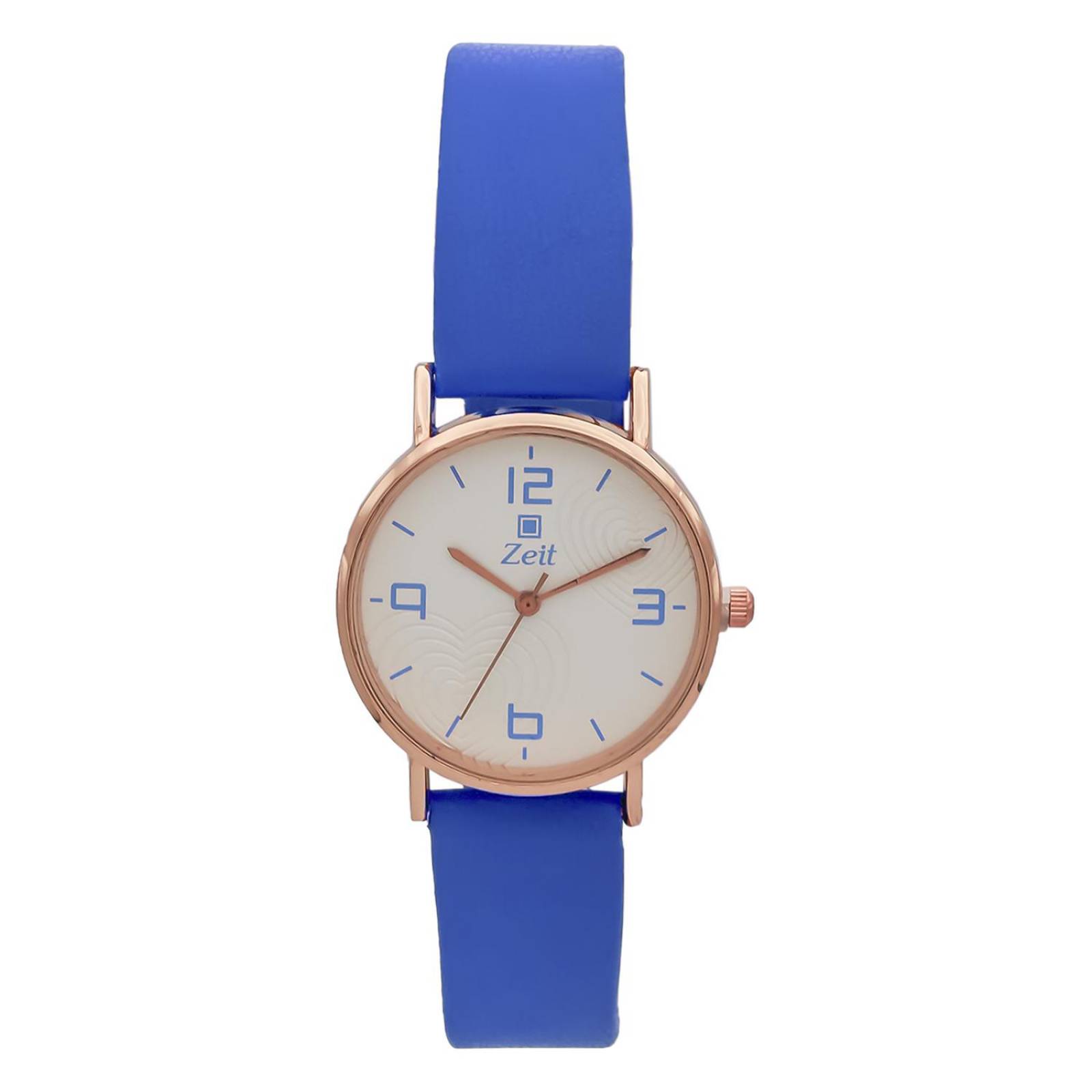 Reloj Análogo Zeit Mujer Tacto Piel Clásico Azul.