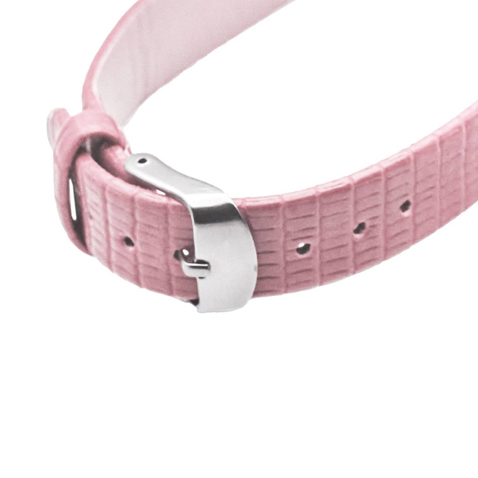 Reloj Análogo Zeit Casual Mujer Tacto Piel Textura Rosa.