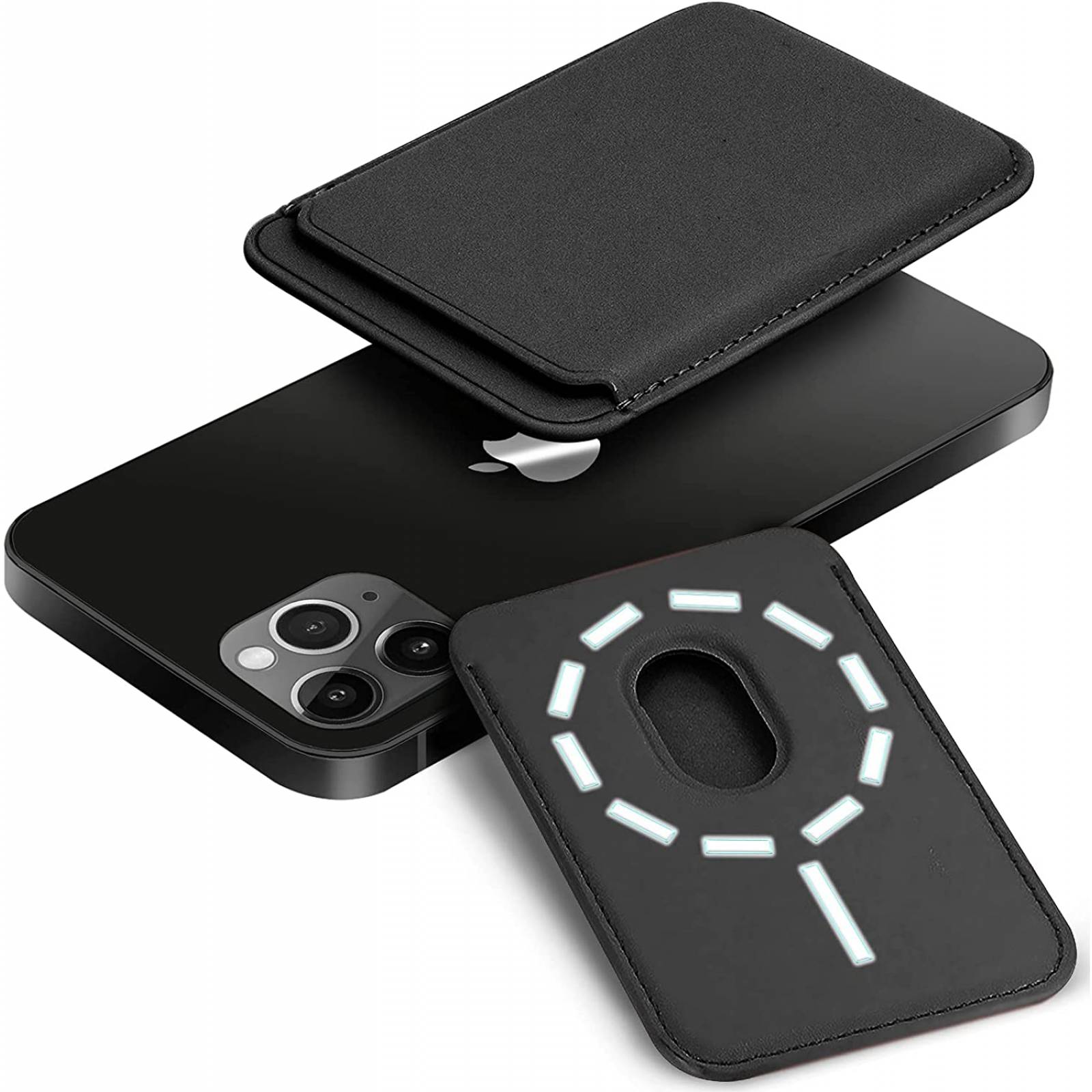 Tarjetero Magnetico compatible con IPhone Cartera magnetica de piel 