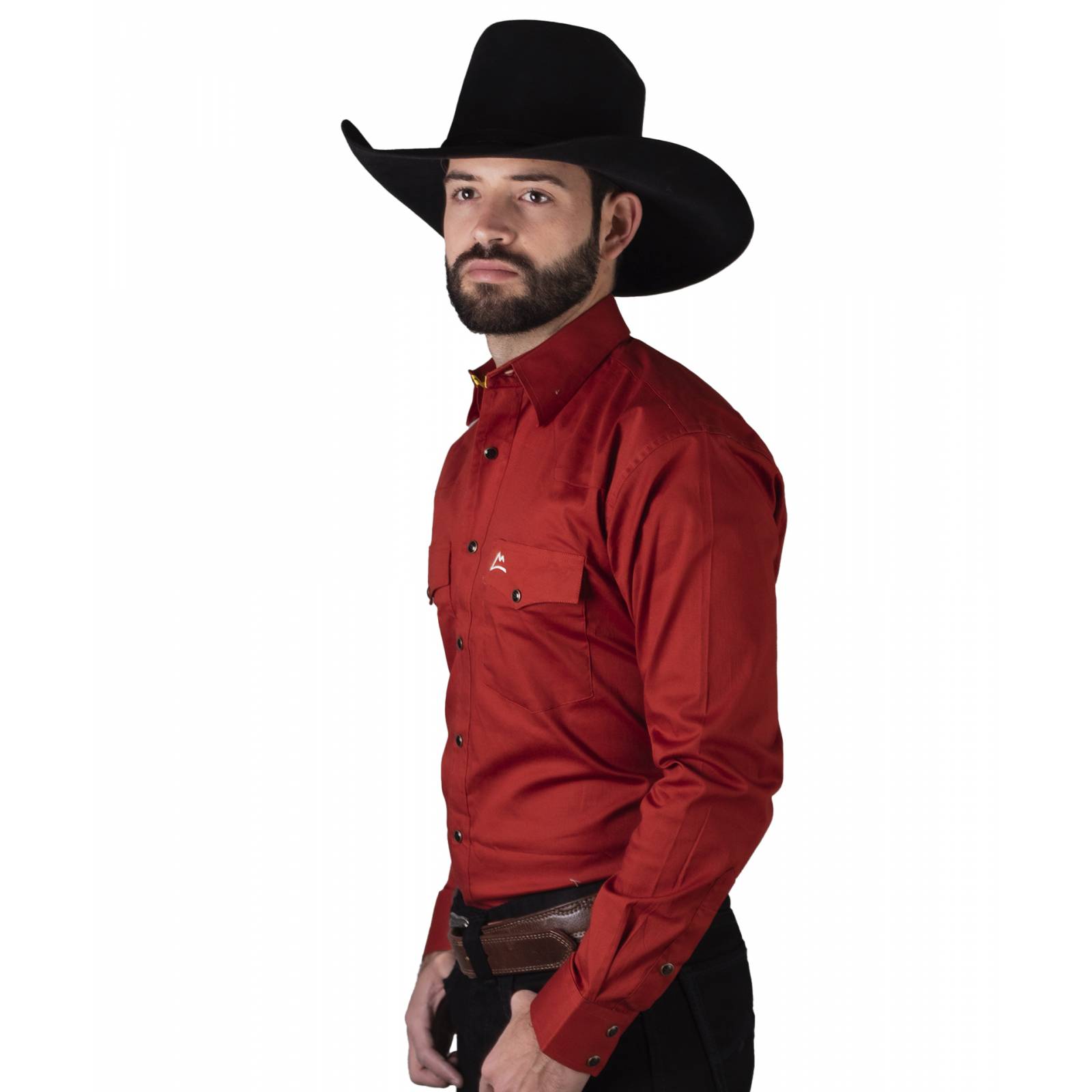 Camisa Vaquera Icy Denver CHH151 Shedron Lisa Naranja Para Caballero