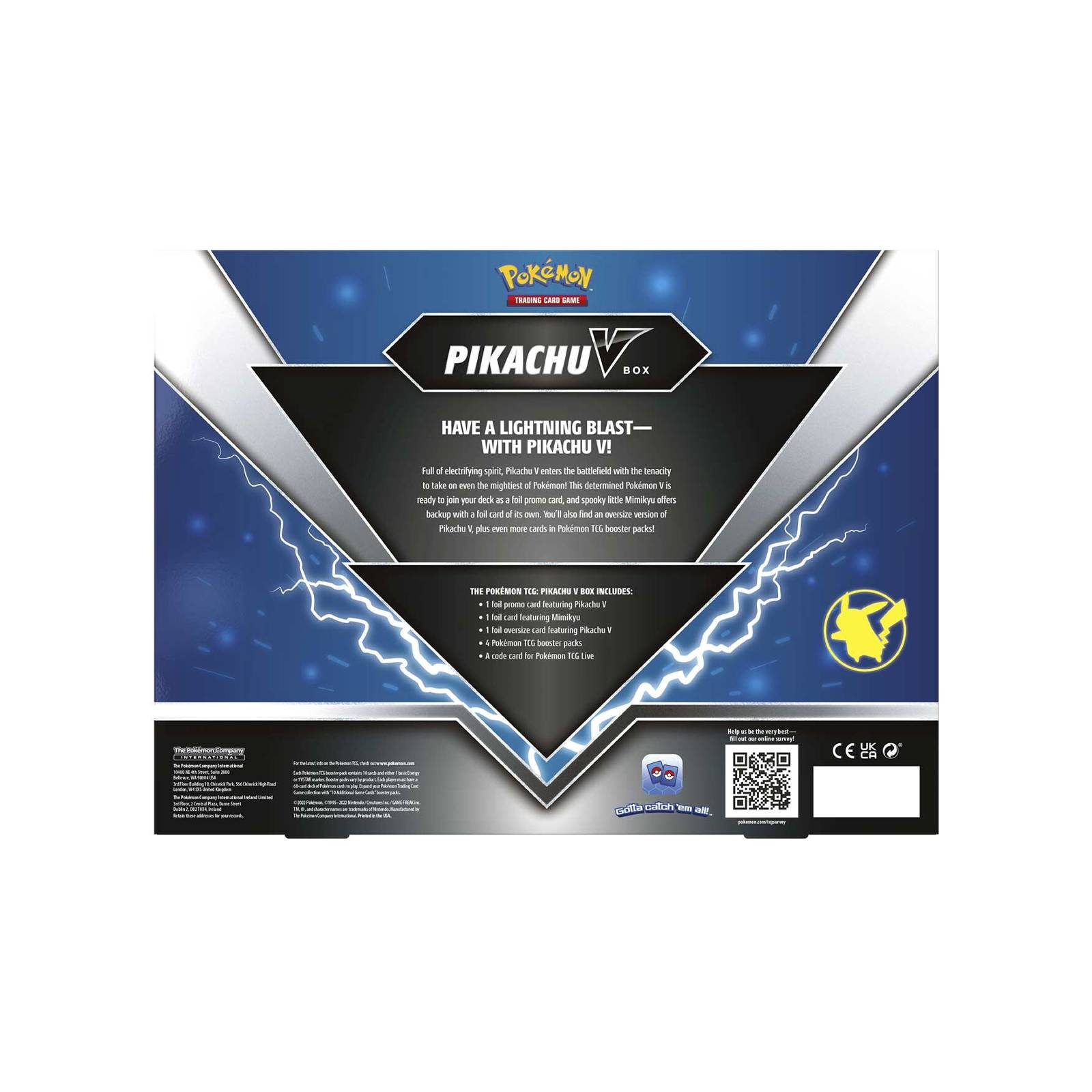 Caja de Cartas Pokemon Pikachu V Box Trading Card Game