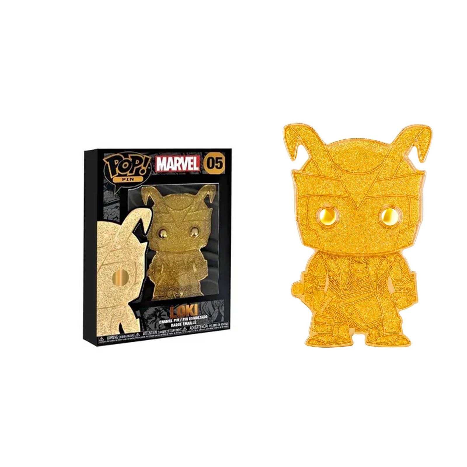 Figura Loki 05 Marvel Gold Glitter Pin Funko Pop