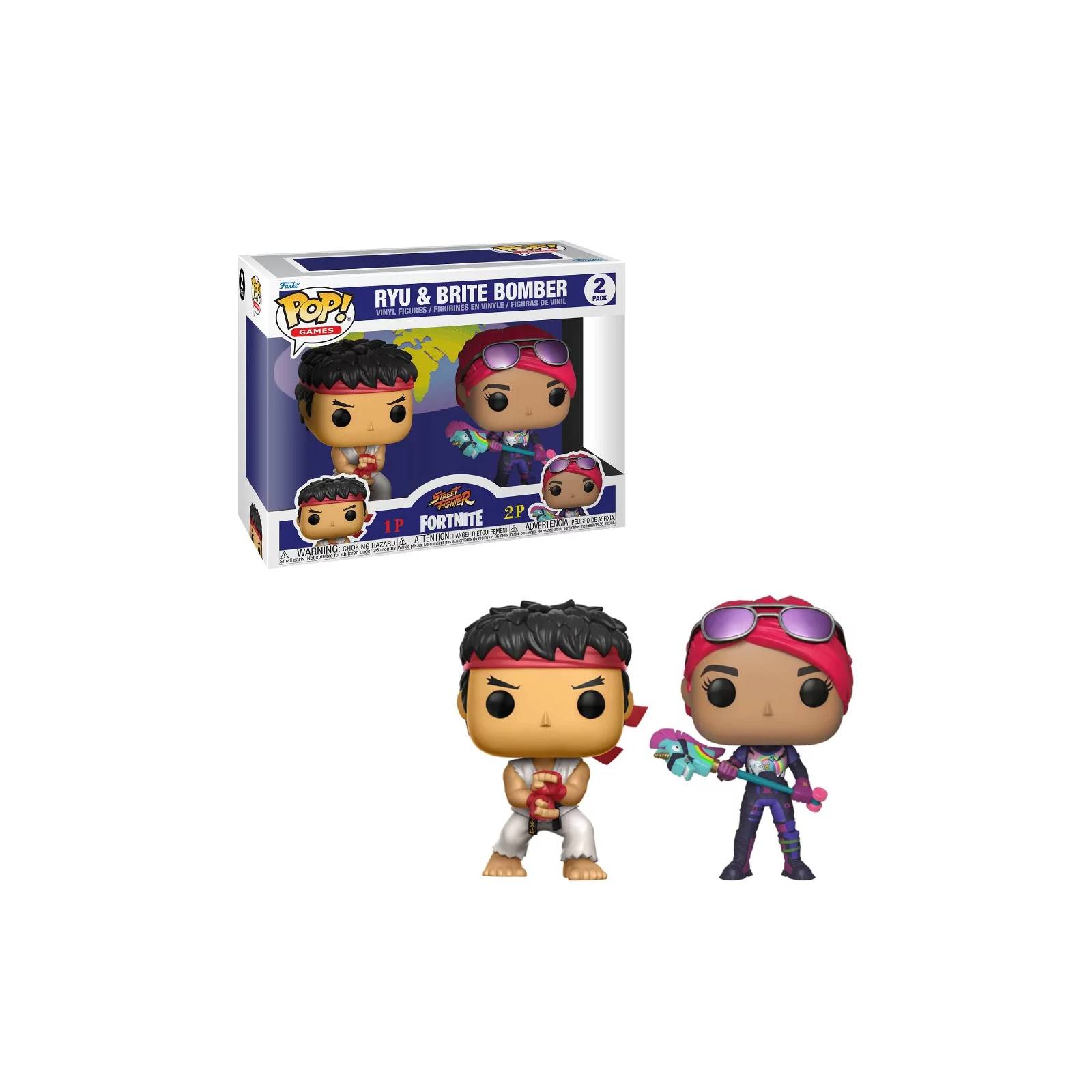 Pack Ryu y Brite Bomber Street Fighter X Fortnite Funko Pop
