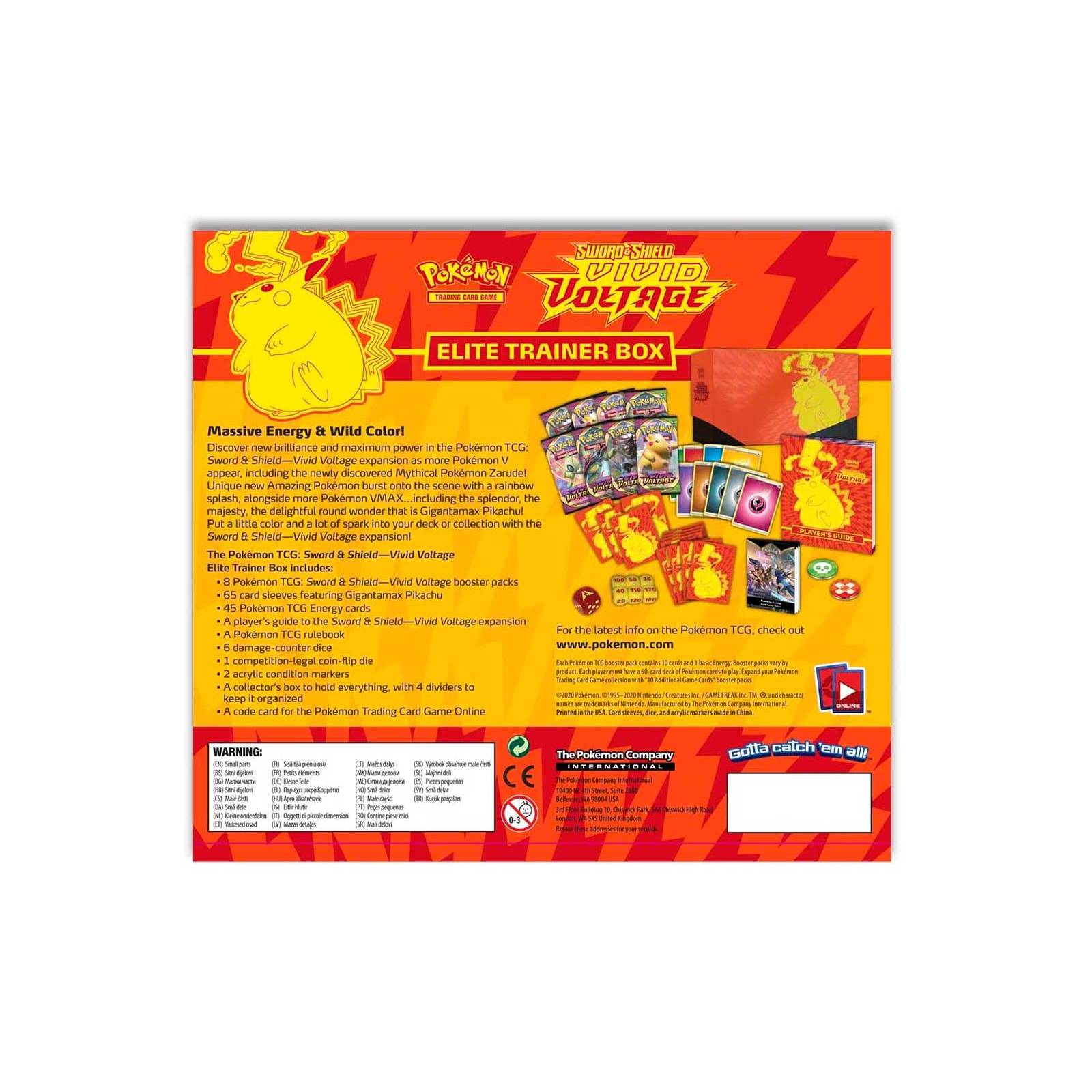 Cartas Elite Trainer Box Pokémon Tcg: Vivid Voltage Inglés