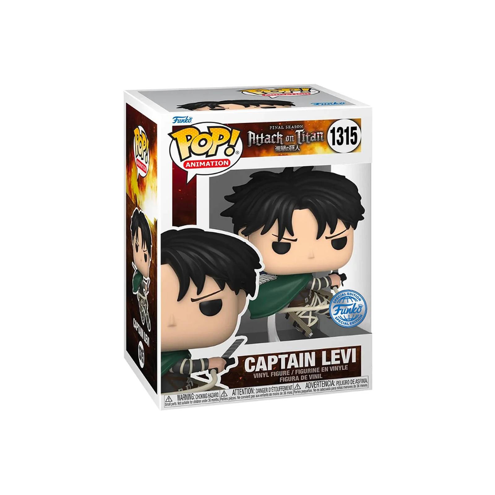 Funko Pop Attack on Titan Captain Levi 1315 Edición Especial