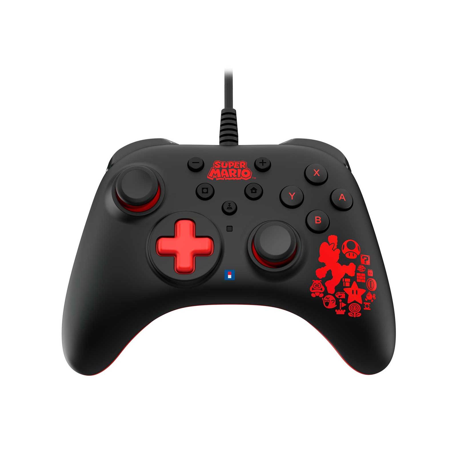 Control Pro Nintendo Switch Alambrico Hori Turbo Mario Negro