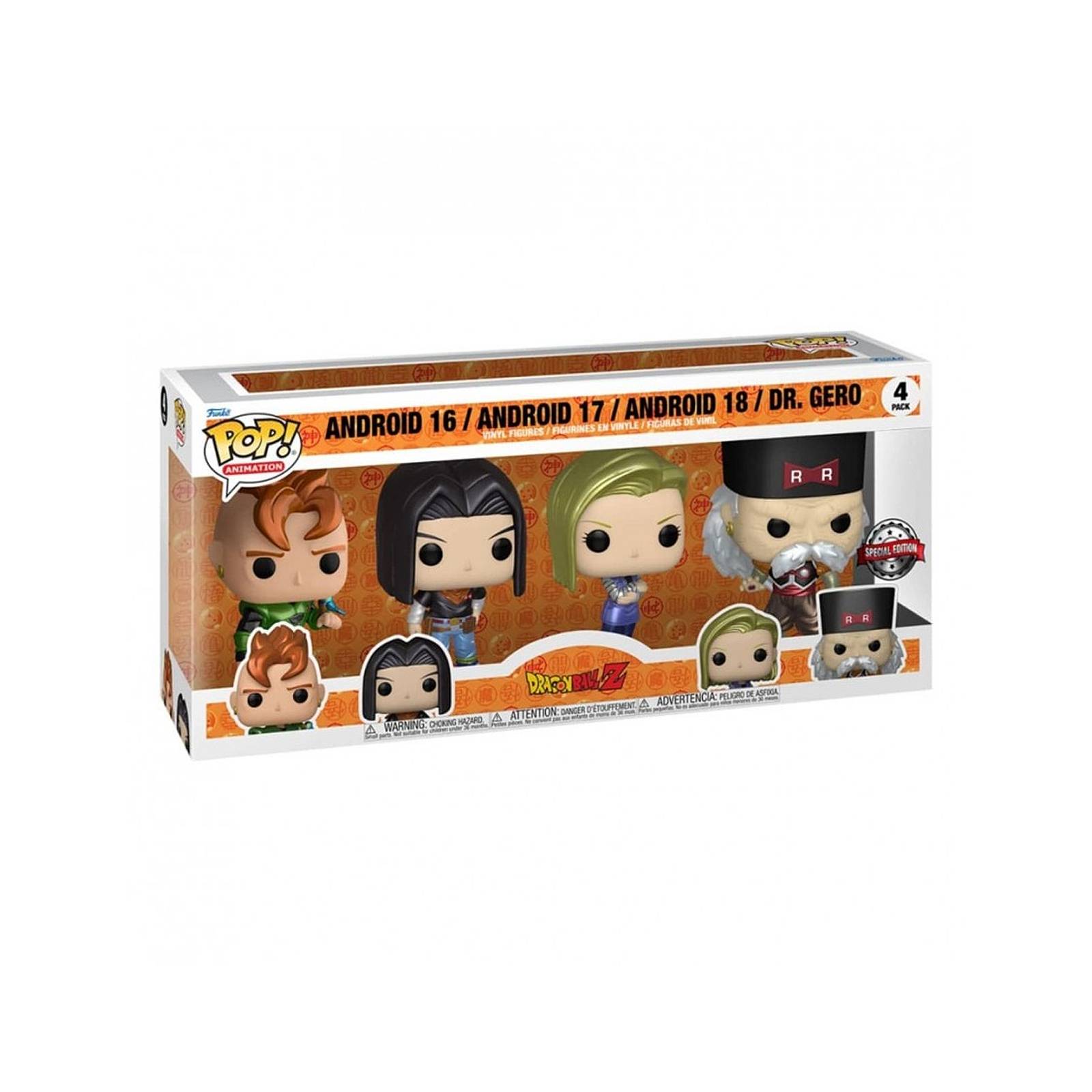 Funko Pop Dragon Ball Z - 4 Pack Androide 16 17 18 Dr Gero