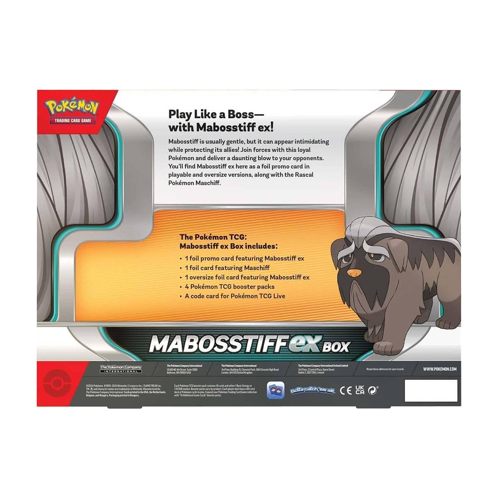 Caja Cartas Pokémon TCG Mabosstiff Ex Box Inglés