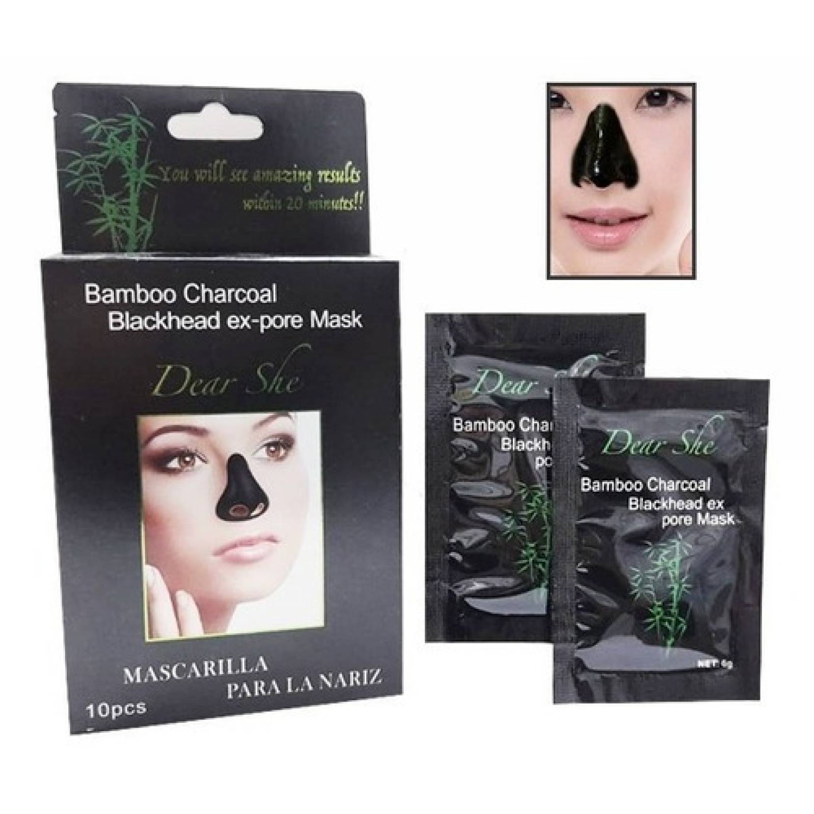Mascarilla Negra Bambú Black Head Puntos Negros 10 Sobres 6g