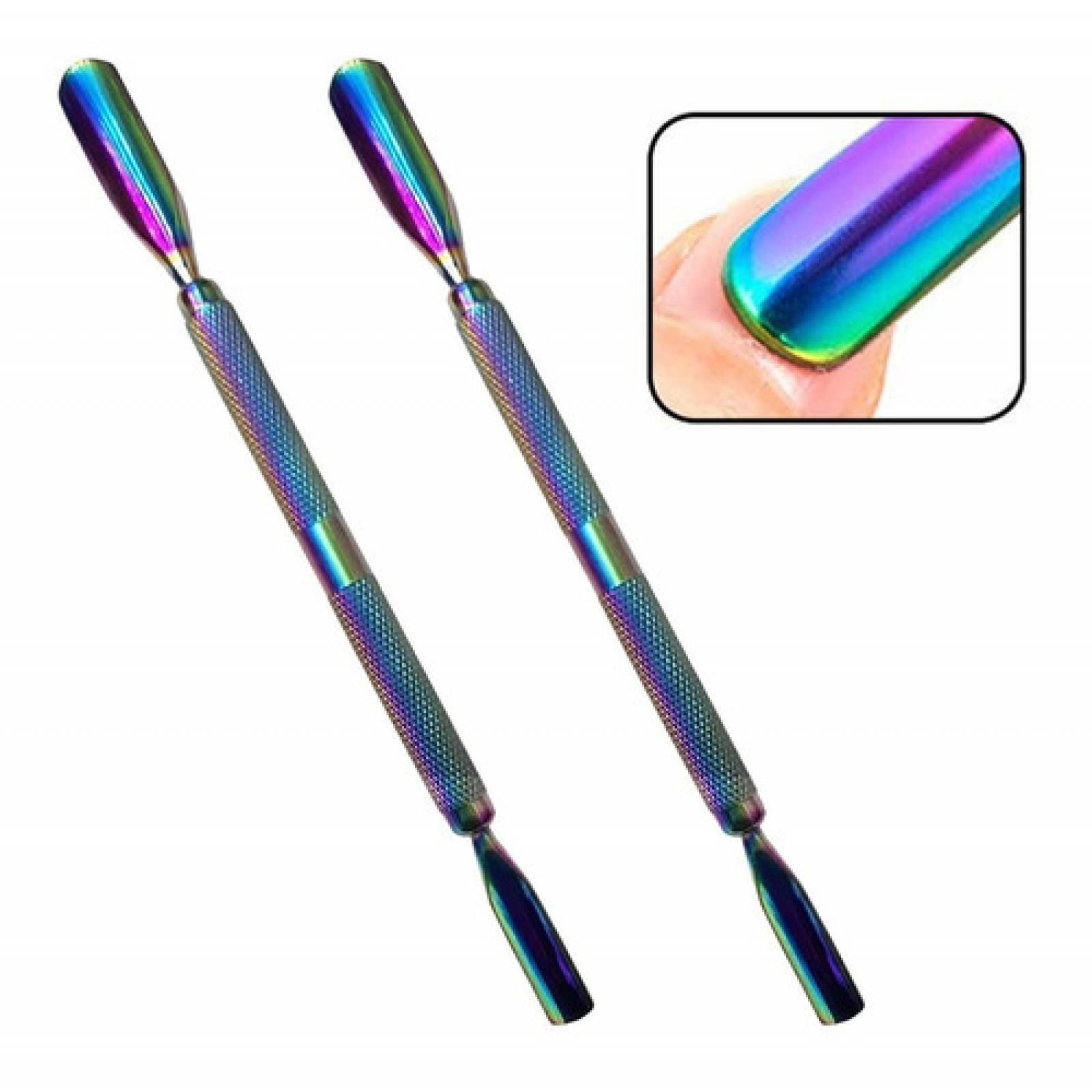 Empujador Removedor De Cutícula Dual Tornasol Camaleón