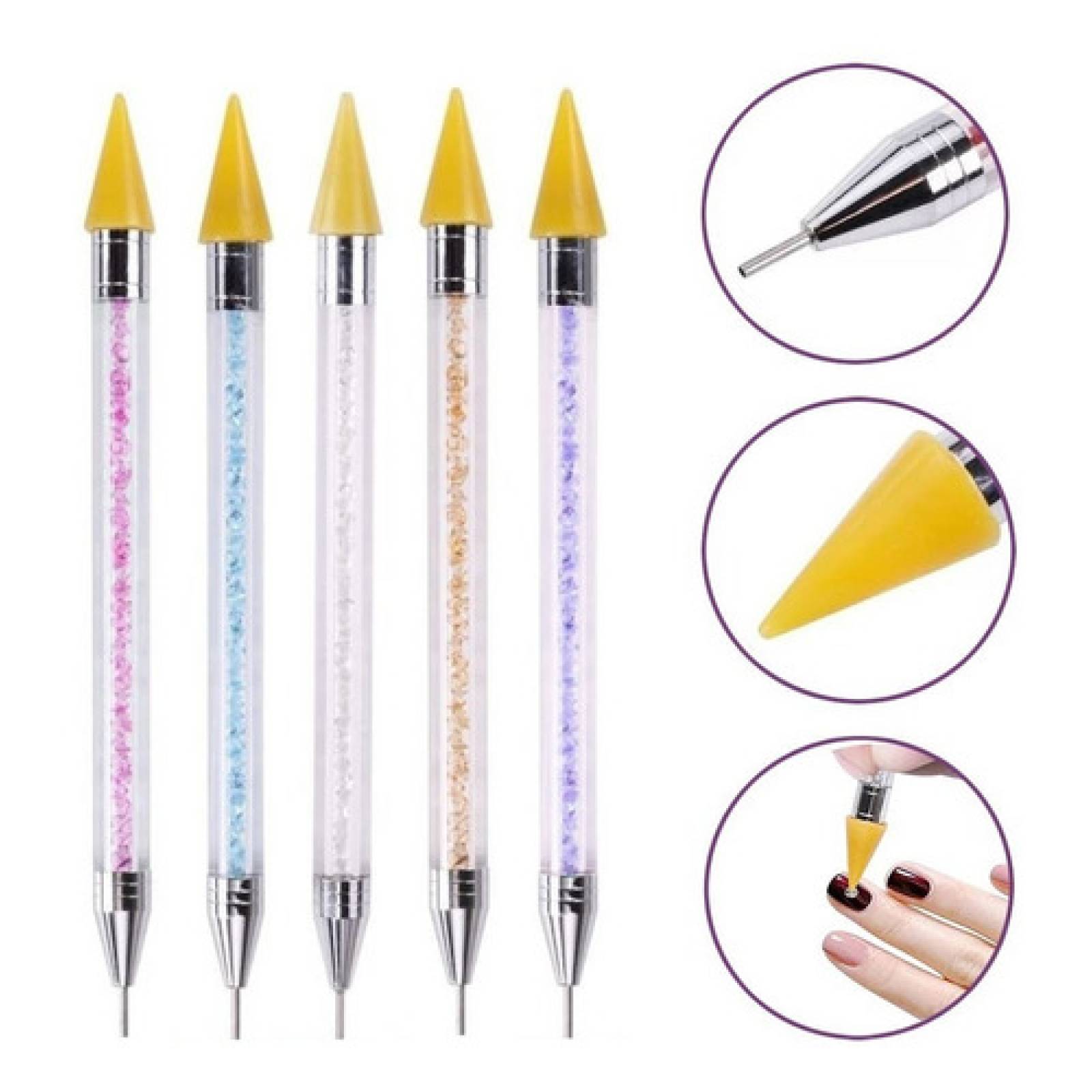 Lápiz De Cera Katana Doble Punta Decorar Uñas Cristal Piedra