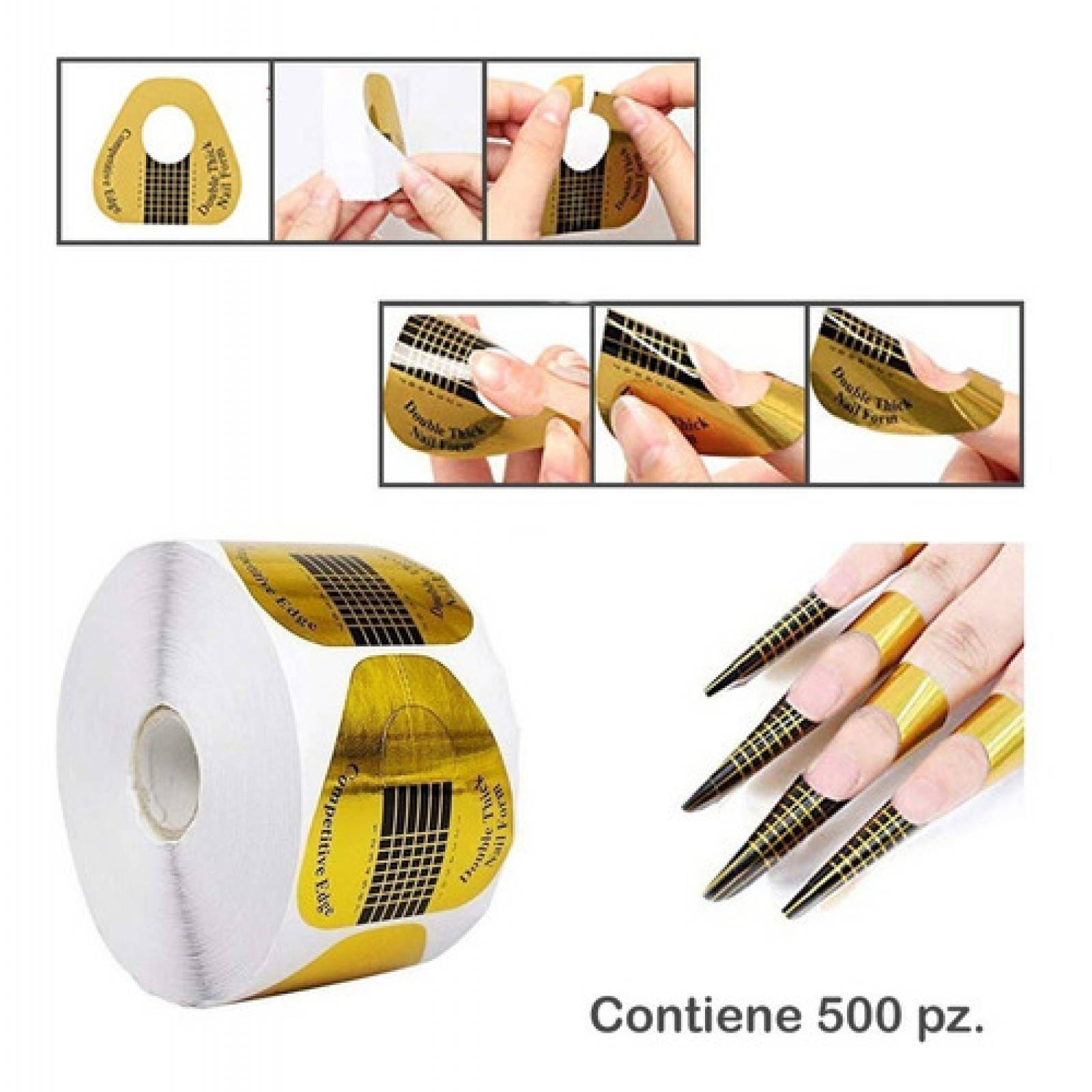 Rollo De Forma Escultural Para Uñas Acrílicas Gel 500pz