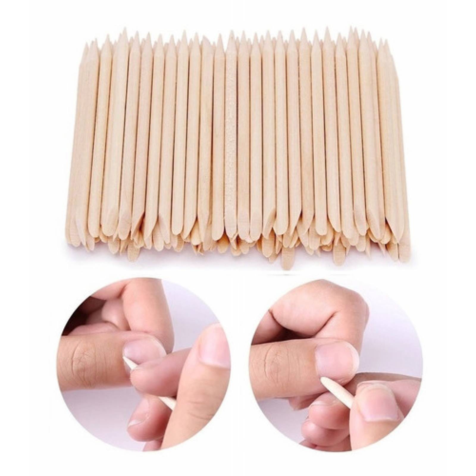 Palitos De Naranjo Empujador De Cutícula 100 Piezas