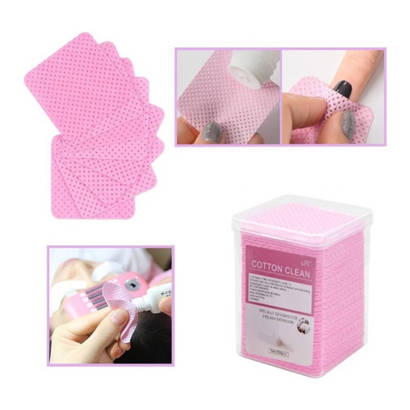 Toallitas Limpiadoras De Pegamento Extensiones Pestañas 200p