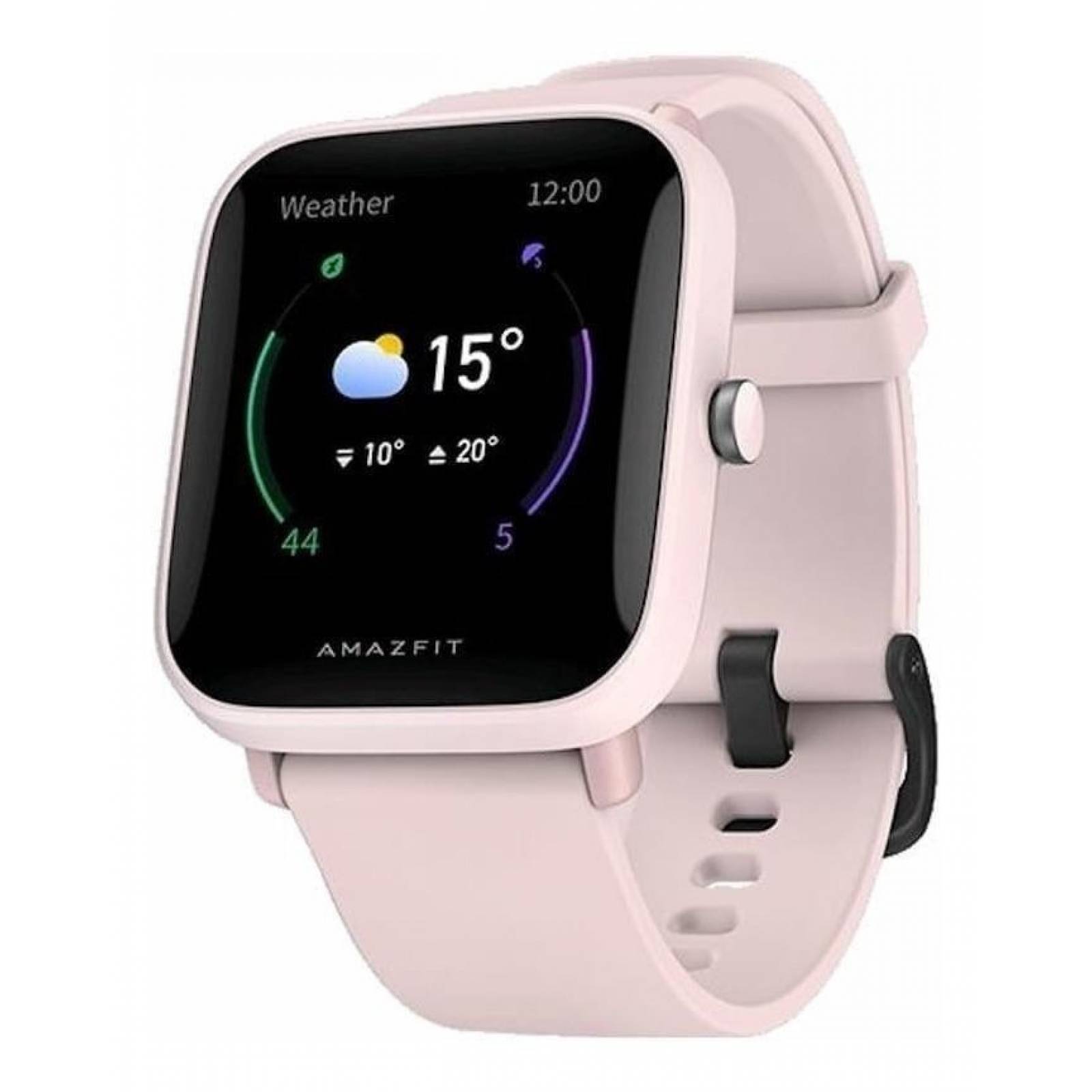 Smartwatch Amazfit Bip 5 Sport 1.91 caja pastel pink, malla rosa de  silicona y bisel de plástico