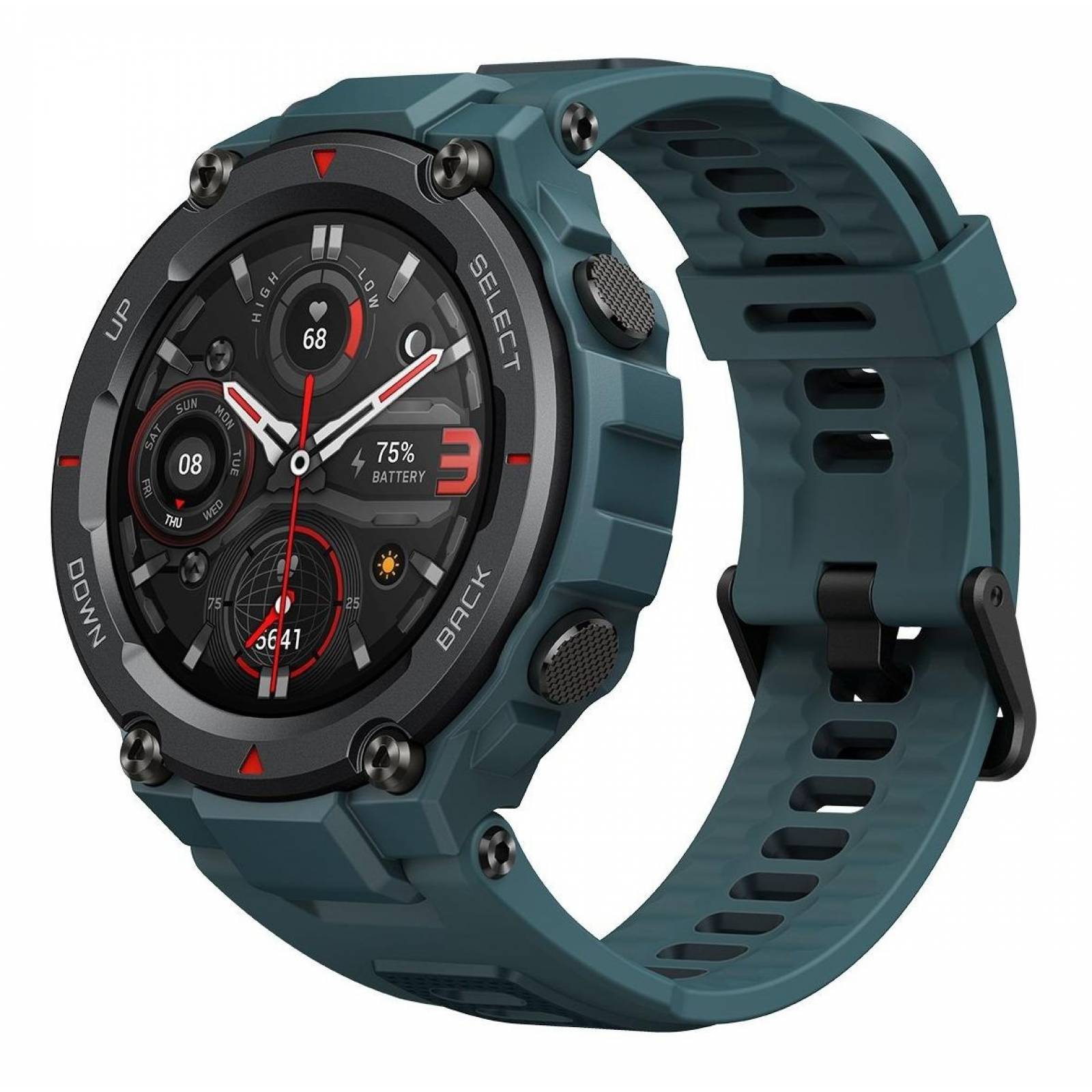 Smartwatch Amazfit Sport T rex Pro 13  Caja 477mm De  Policarbonato Steel Blue Malla  Steel Blue De  Silicona A2013