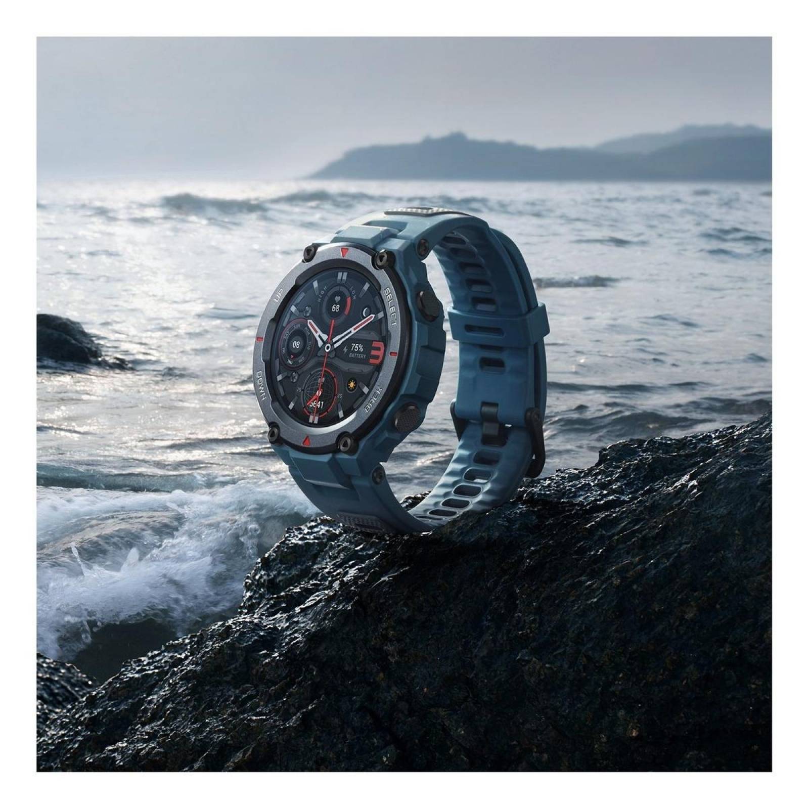 Smartwatch Amazfit Sport T rex Pro 13  Caja 477mm De  Policarbonato Steel Blue Malla  Steel Blue De  Silicona A2013