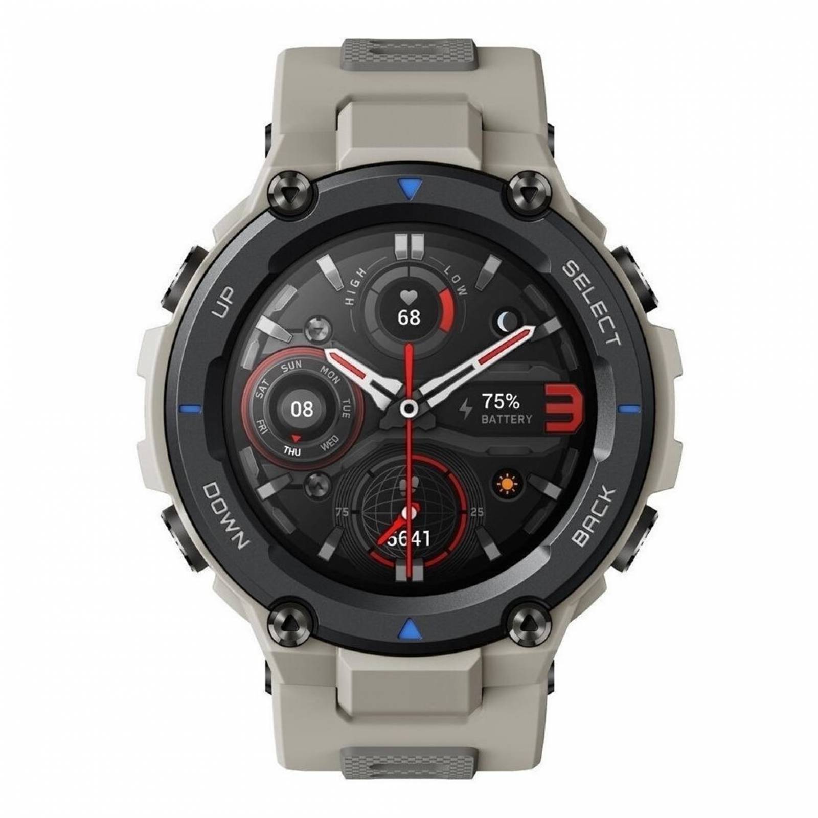 Smartwatch Amazfit Sport T rex Pro 13  Caja 477mm De  Policarbonato Desert Grey Malla  Desert Grey De  Silicona A2013