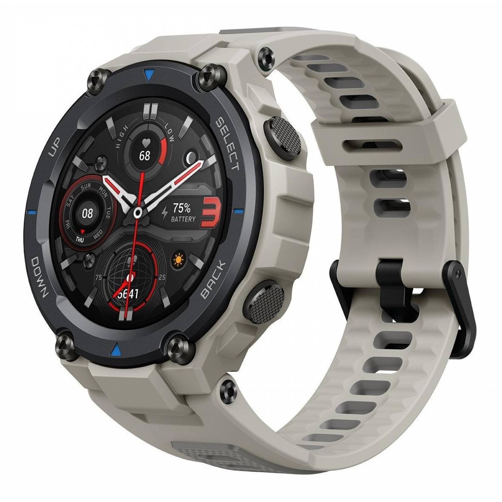 Smartwatch Amazfit Sport T rex Pro 13  Caja 477mm De  Policarbonato Desert Grey Malla  Desert Grey De  Silicona A2013