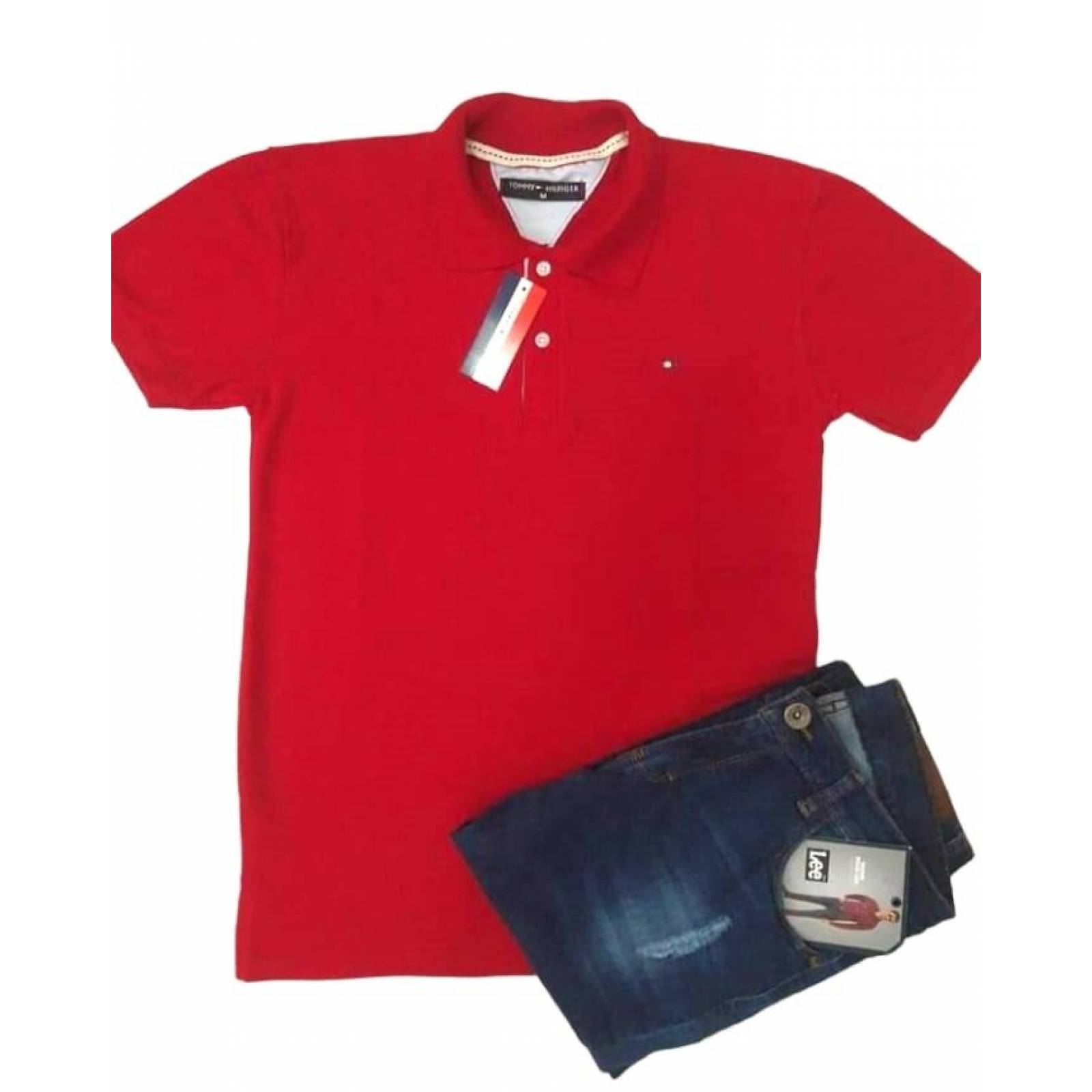 PLAYERA DE CABALLERO TIPO POLO COLOR ROJO