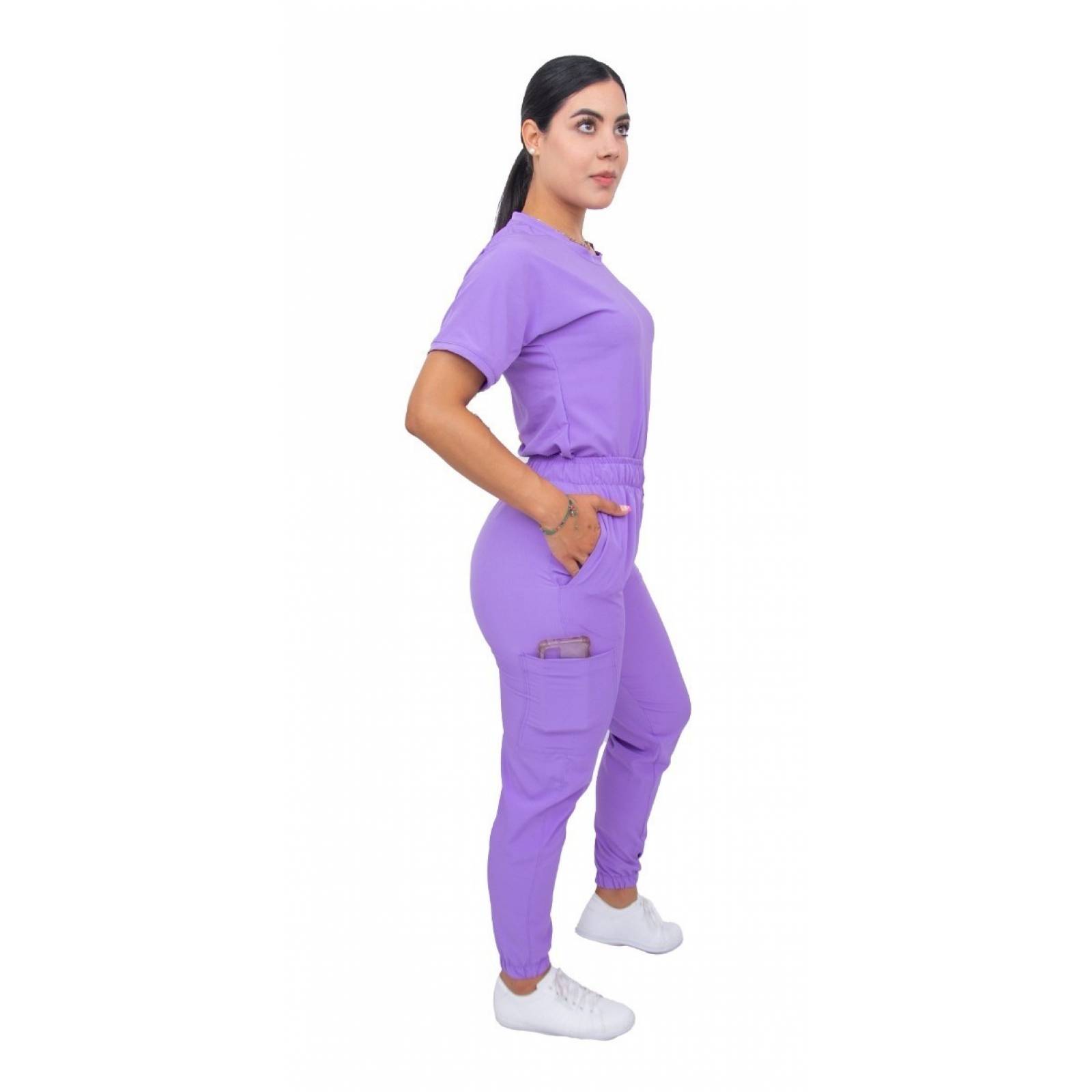 Uniforme Quirúrgico Stretch Lila Antifluidos Mujer Jogger Scrubs del Cupatitzio