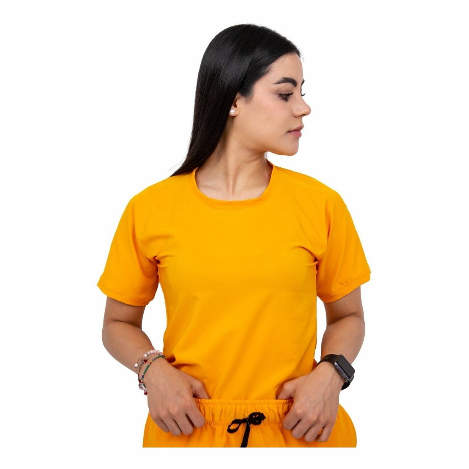 Uniforme Quirúrgico Stretch Amarillo Antifluidos Mujer Jogger Scrubs del Cupatitzio