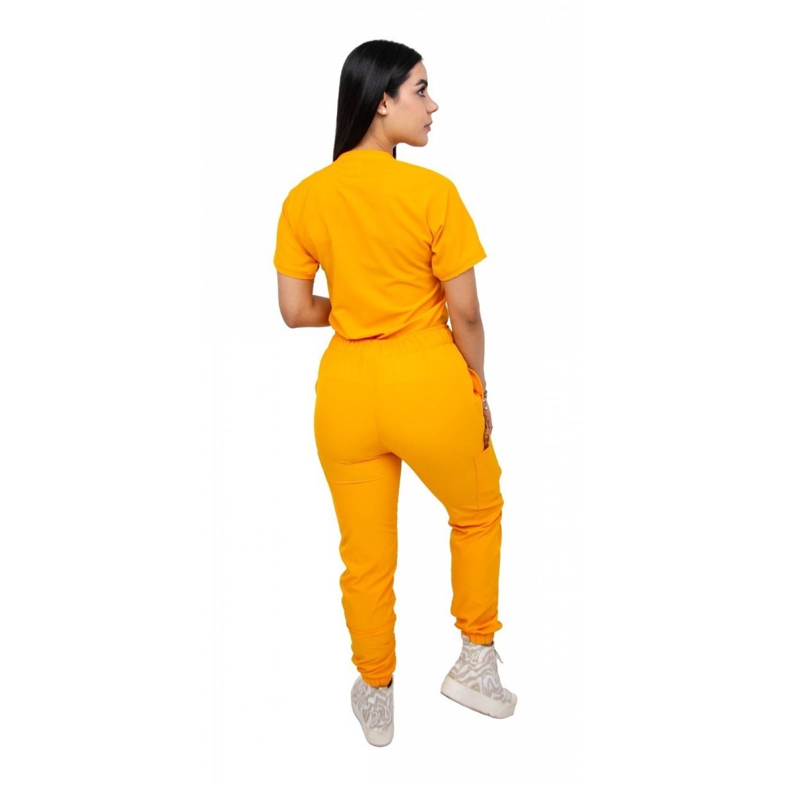 Uniforme Quirúrgico Stretch Amarillo Antifluidos Mujer Jogger Scrubs del Cupatitzio