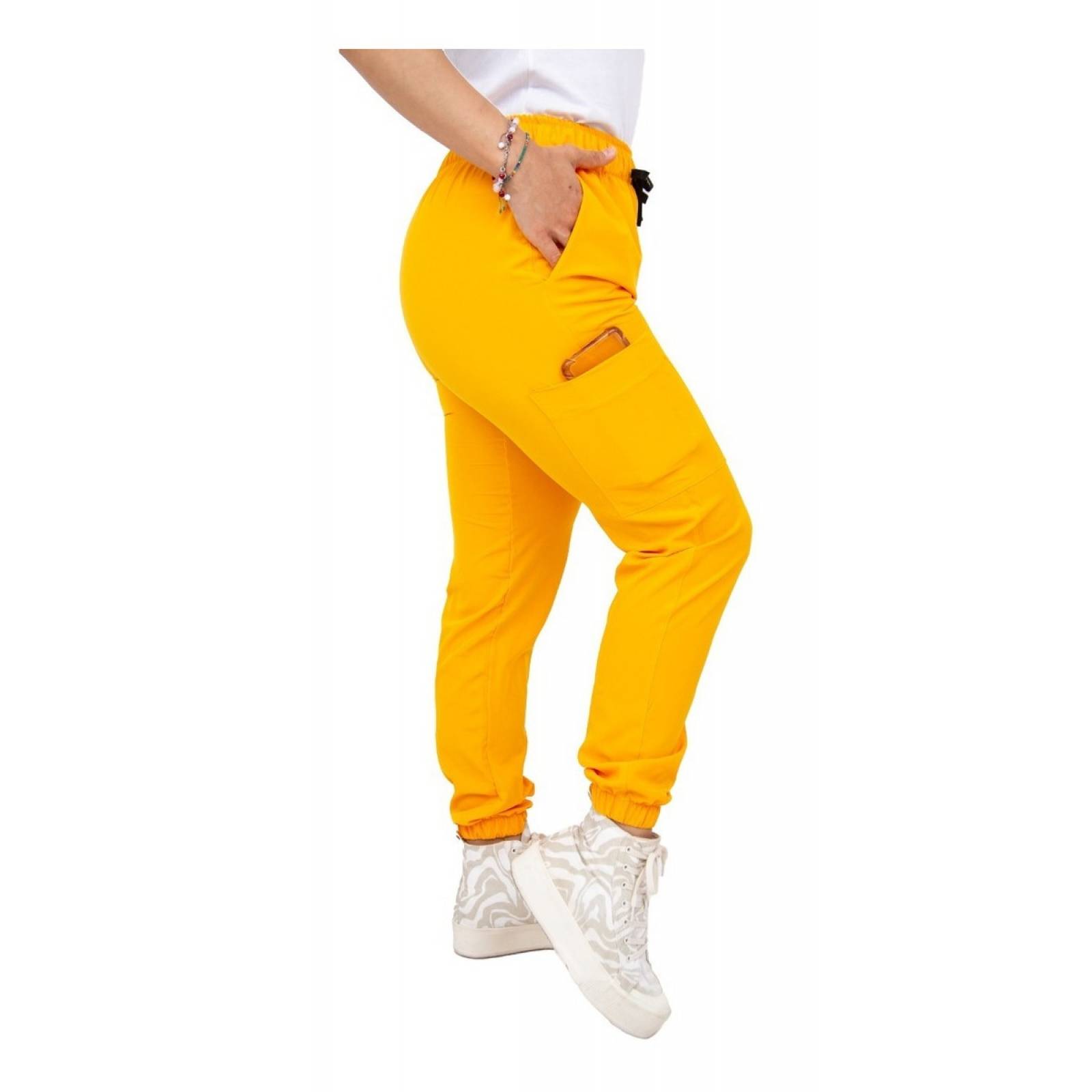Uniforme Quirúrgico Stretch Amarillo Antifluidos Mujer Jogger Scrubs del Cupatitzio