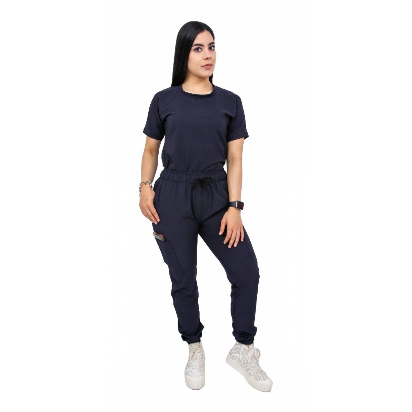 Uniforme Quirúrgico Stretch Azul Marino Antifluidos Mujer Jogger Scrubs del Cupatitzio