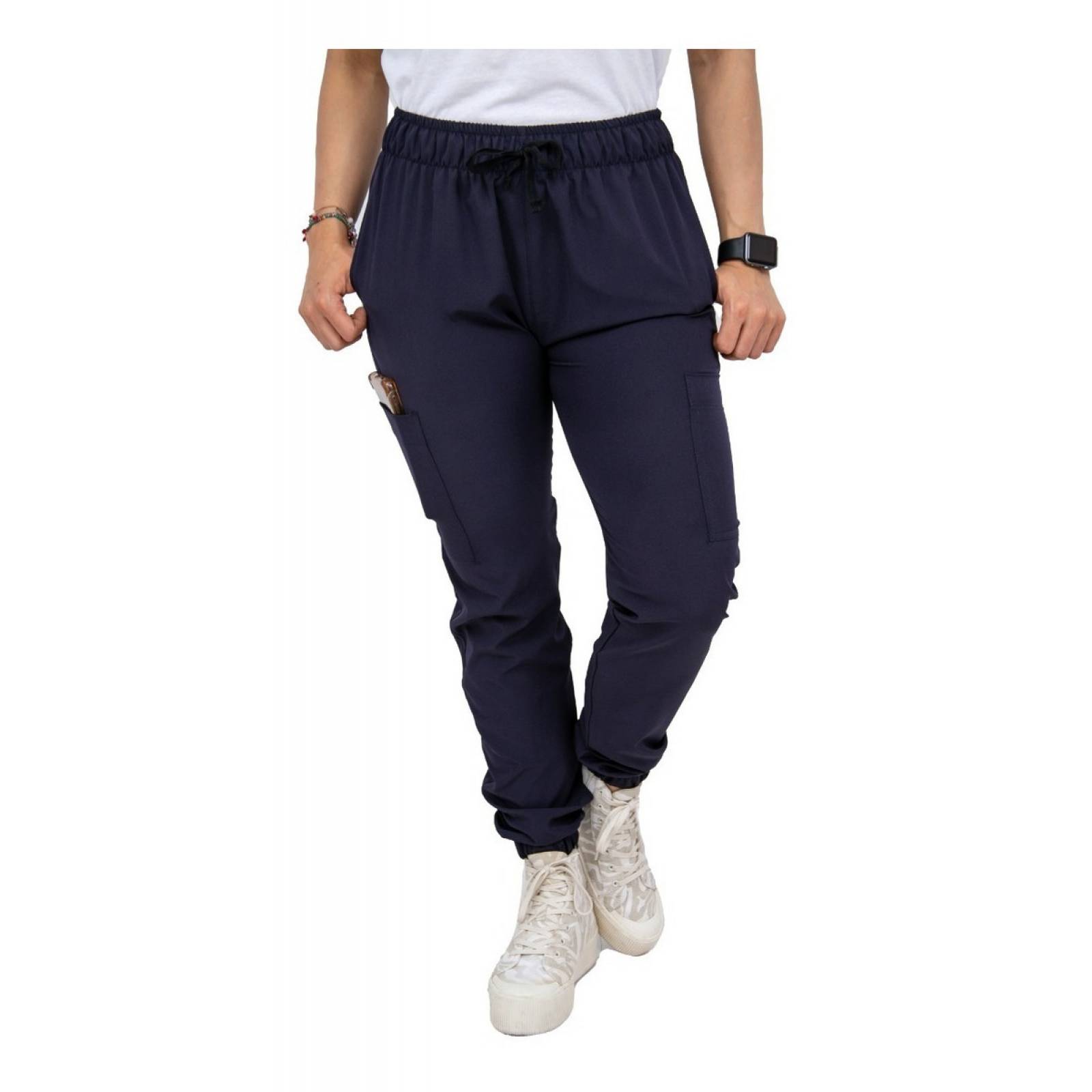 Uniforme Quirúrgico Stretch Azul Marino Antifluidos Mujer Jogger Scrubs del Cupatitzio