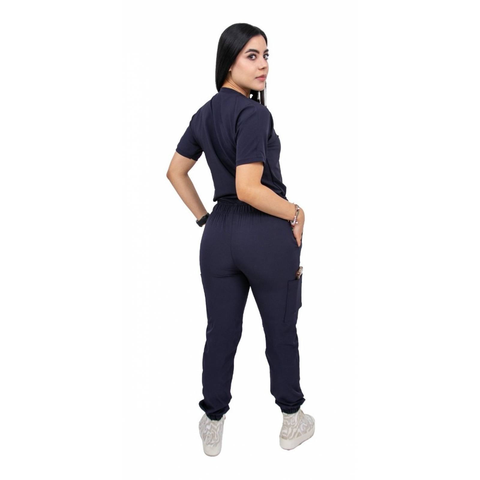 Uniforme Quirúrgico Stretch Azul Marino Antifluidos Mujer Jogger Scrubs del Cupatitzio
