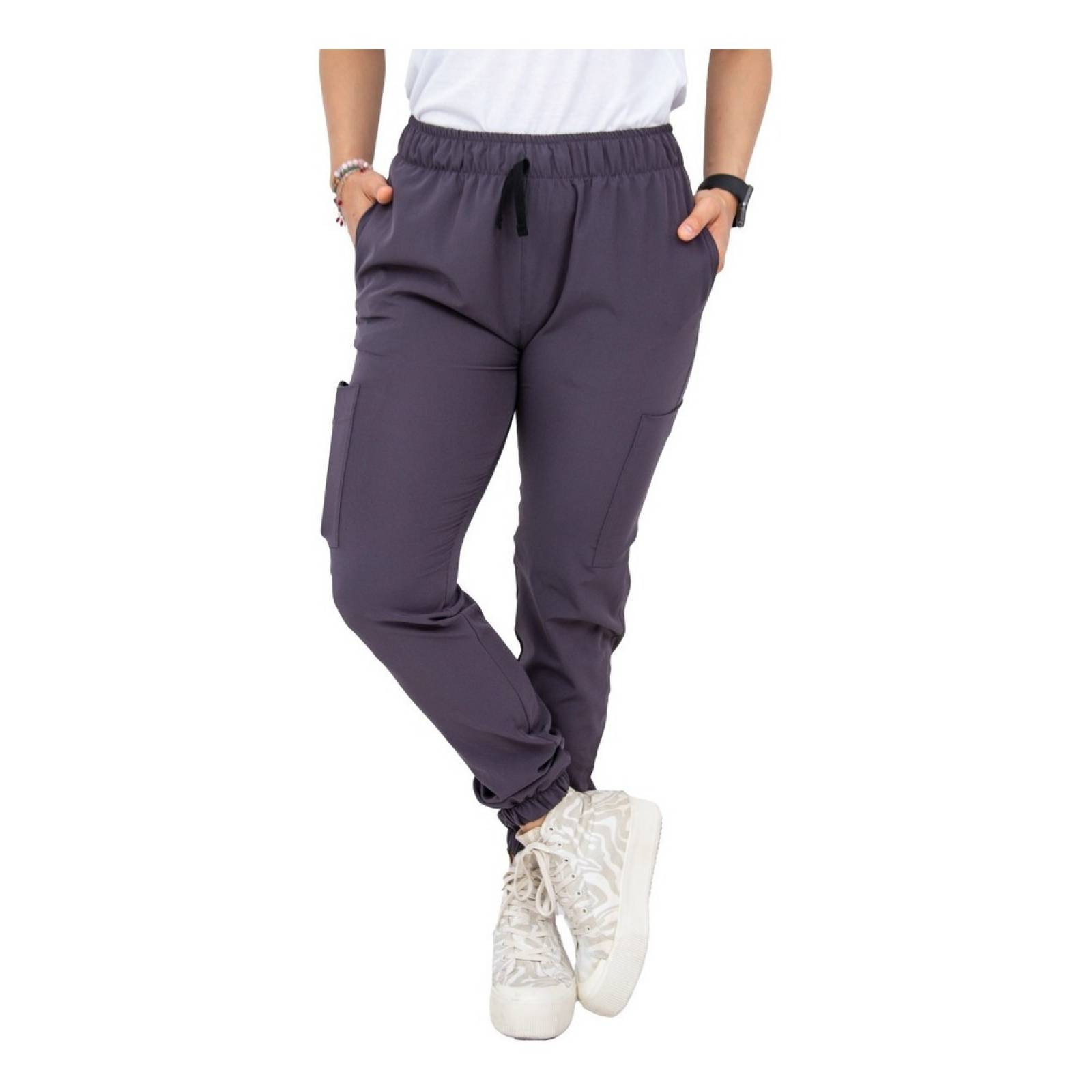 Uniforme Quirúrgico Stretch Gris Antifluidos Mujer Jogger Scrubs del Cupatitzio