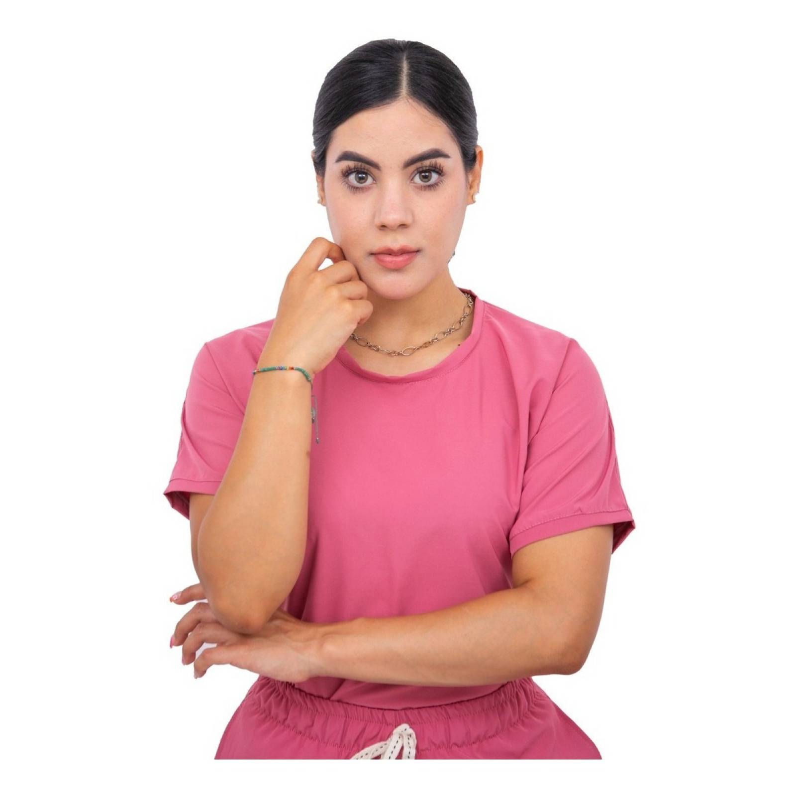 Uniforme Quirúrgico Stretch Palo de Rosa Antifluidos Mujer Jogger Scrubs del Cupatitzio