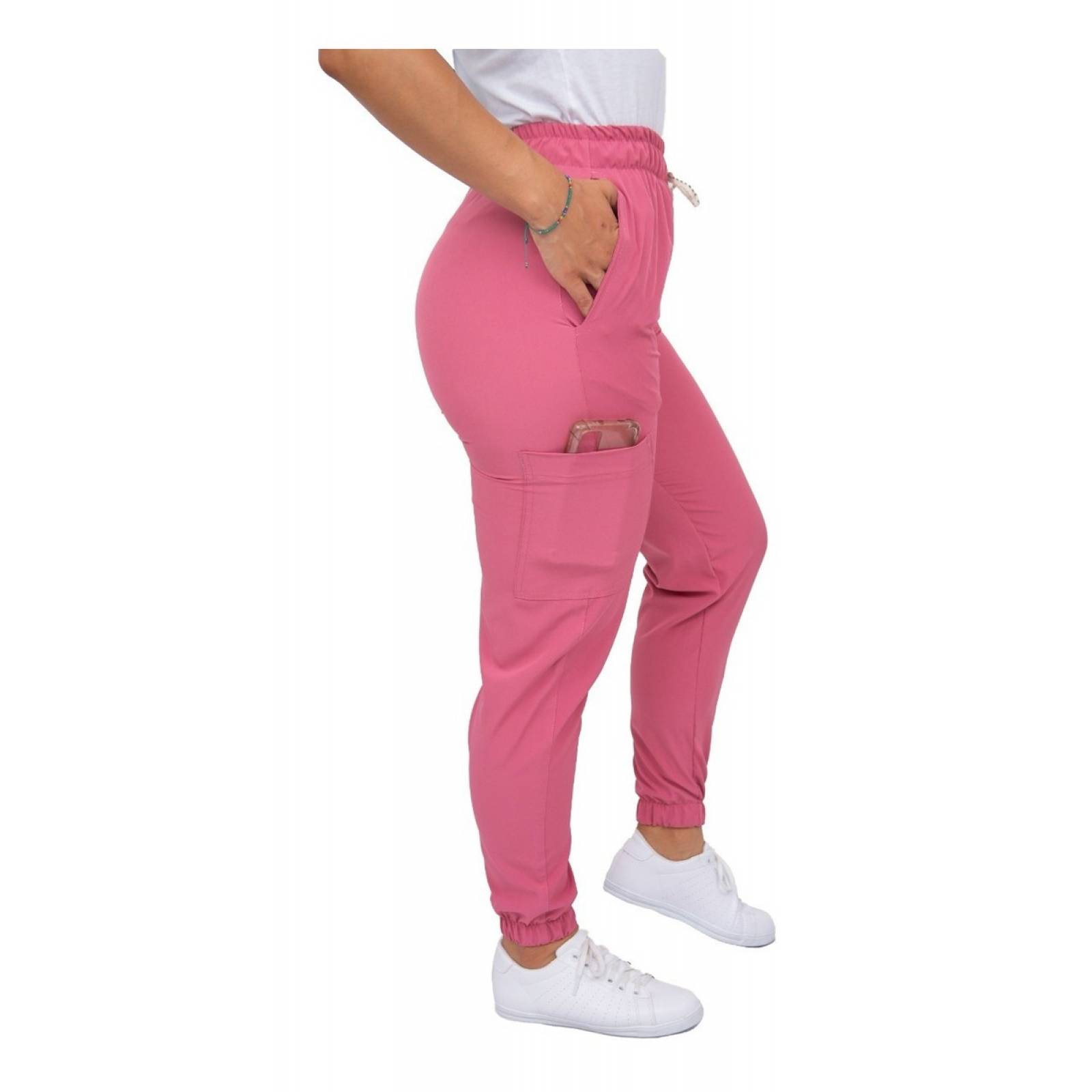 Uniforme Quirúrgico Stretch Palo de Rosa Antifluidos Mujer Jogger Scrubs del Cupatitzio