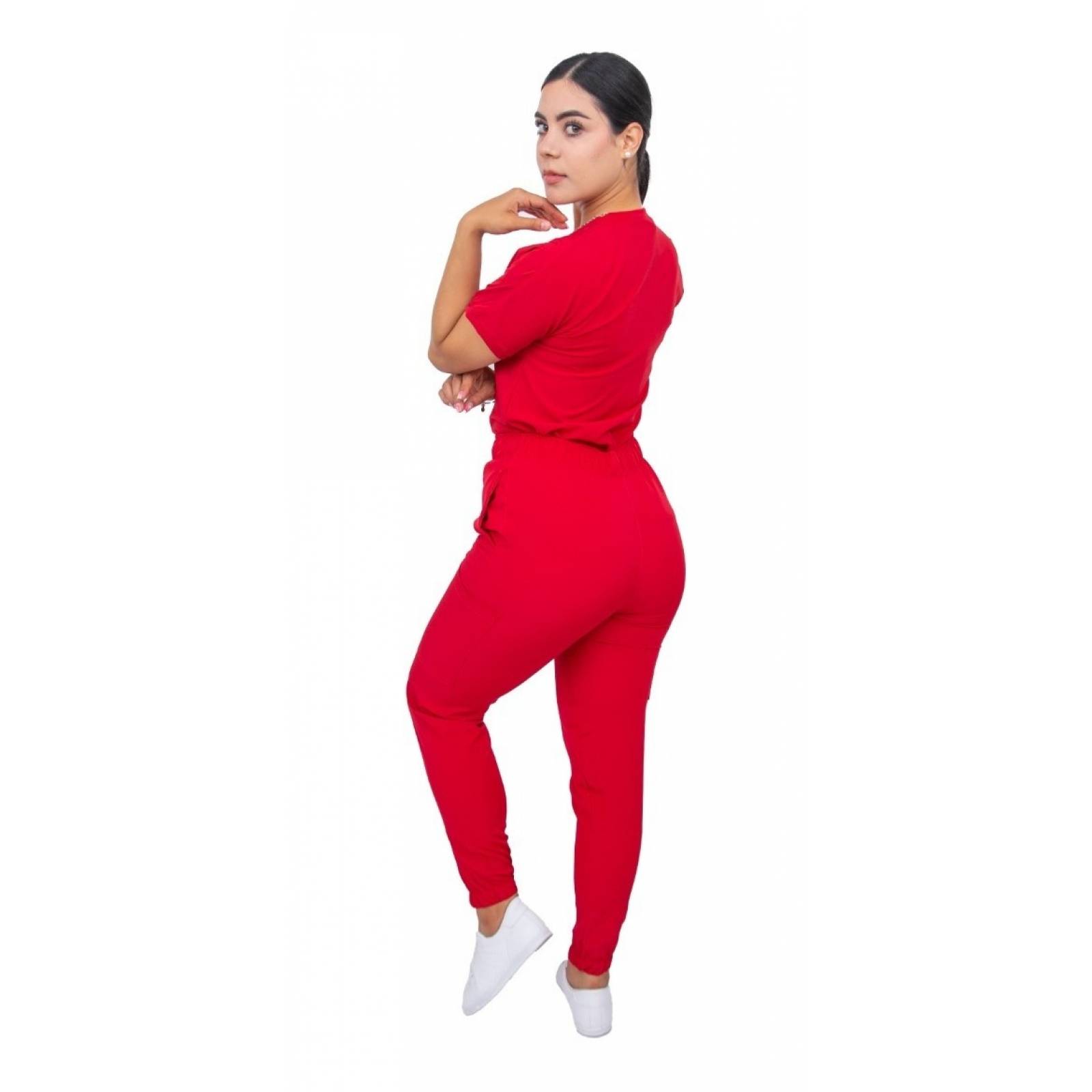 Uniforme Quirúrgico Stretch Rojo Antifluidos Mujer Jogger Scrubs del Cupatitzio