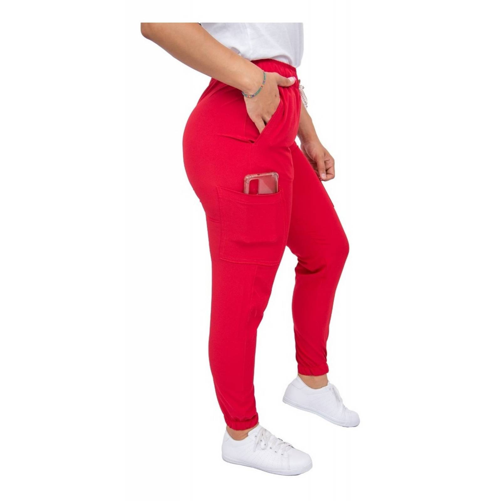 Uniforme Quirúrgico Stretch Rojo Antifluidos Mujer Jogger Scrubs del Cupatitzio